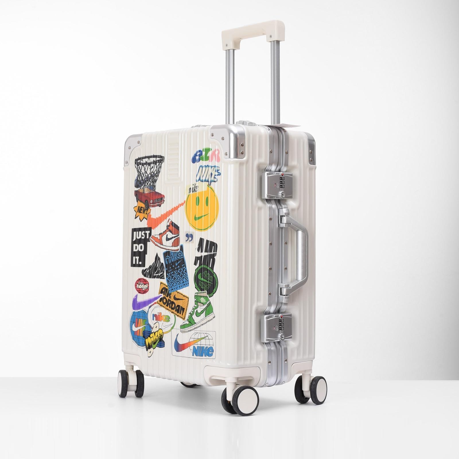 NIKE STICKER SUITCASE SIZE 22INCH - CREAM