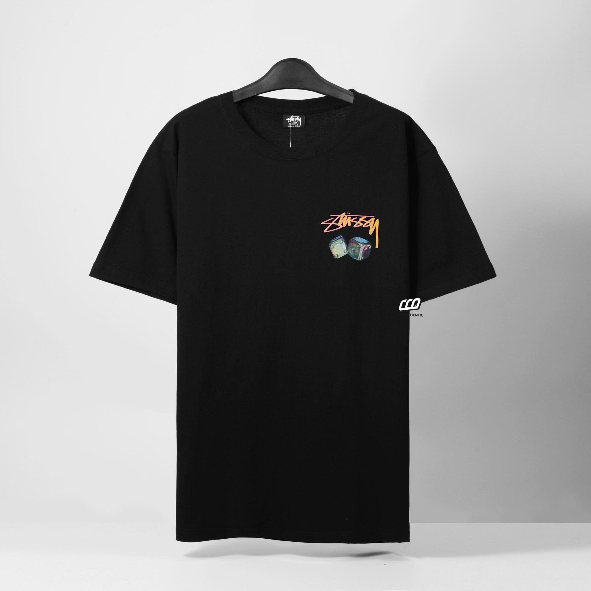 STUSSY IRDESCENT DICE T-SHIRT - BLACK