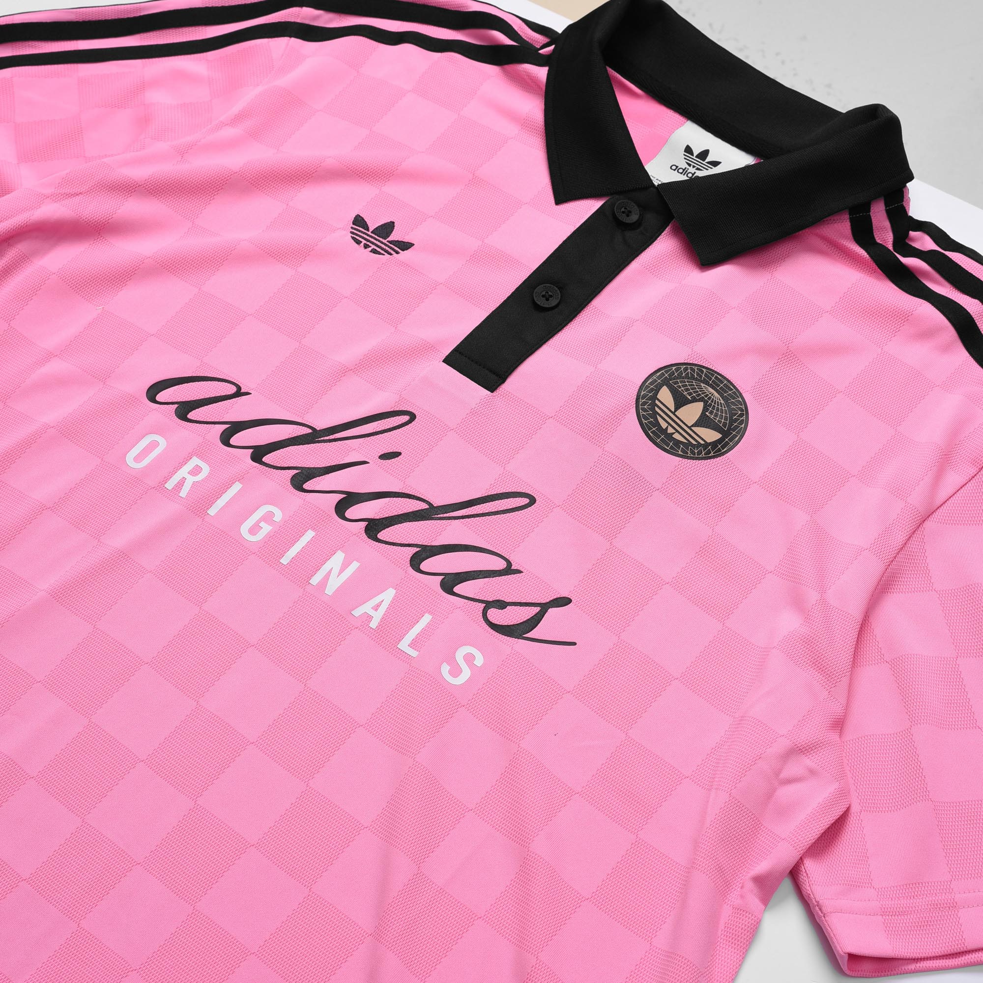 ADIDAS ORIGINALS FOOTBALL SCRIPT POLO SHIRT - PINK