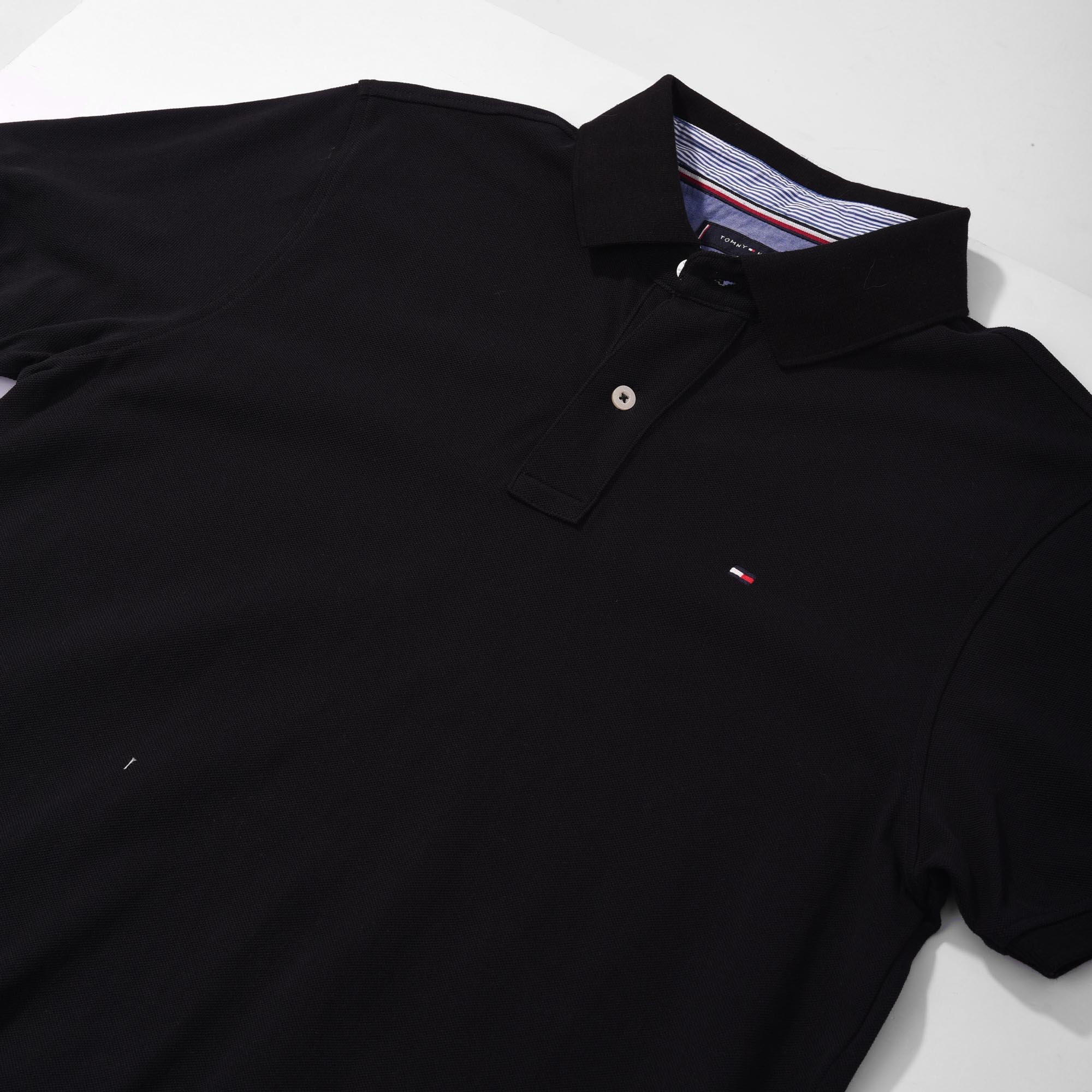 TOMMY HILFIGER BASIC POLO SHIRT - BLACK