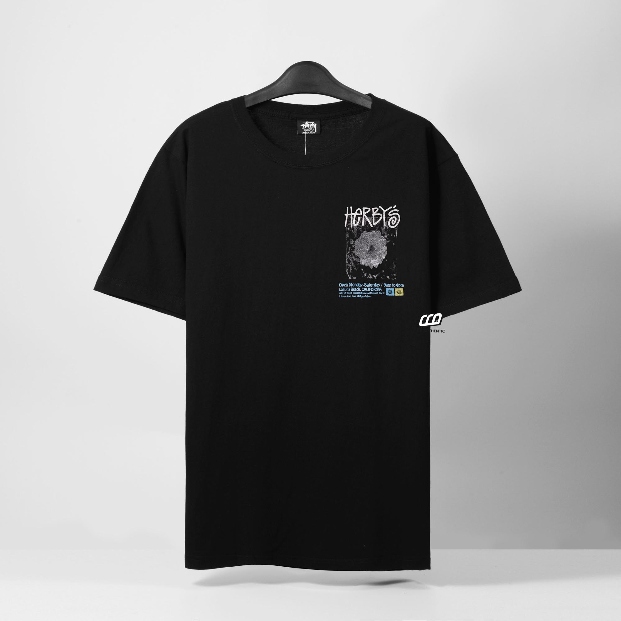 STUSSY HERBY DYED T-SHIRT - BLACK