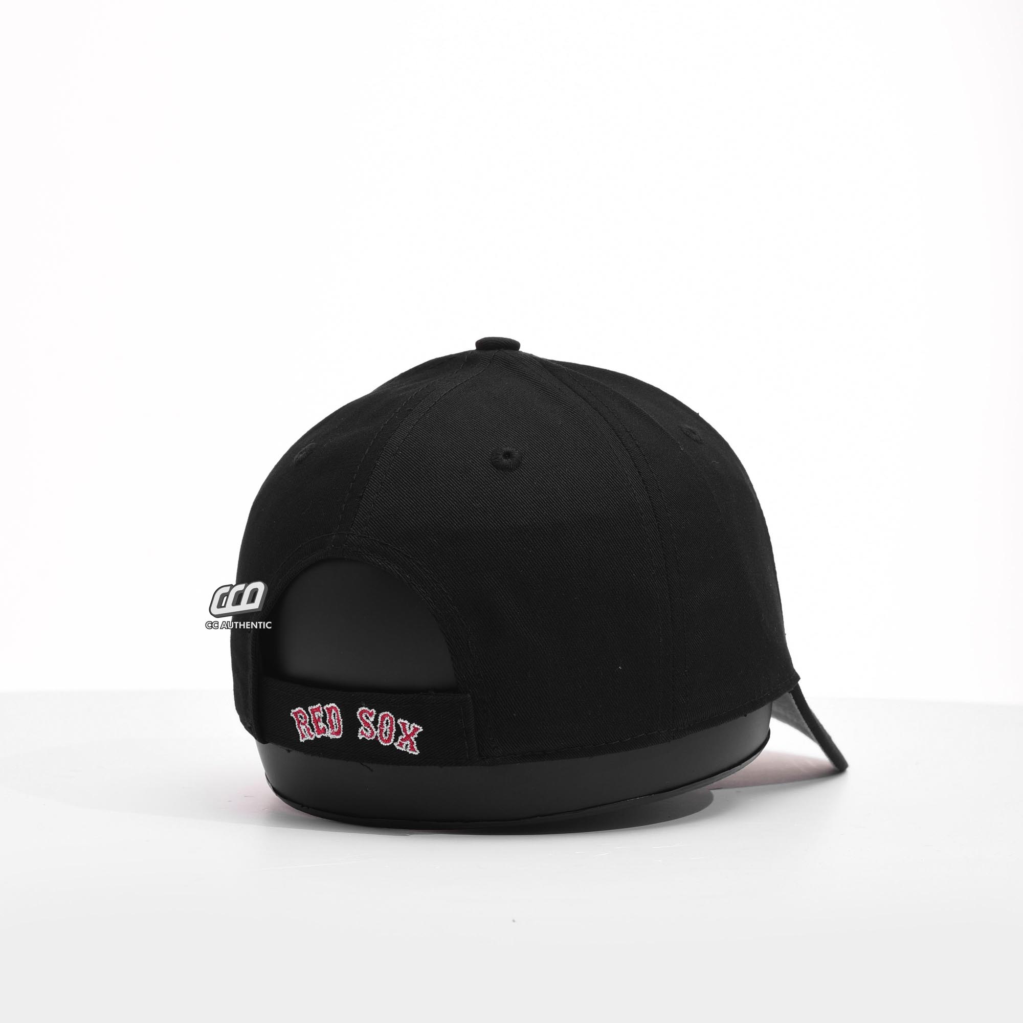 47 B RED WHITE OUTLINE LOGO CAP - BLACK