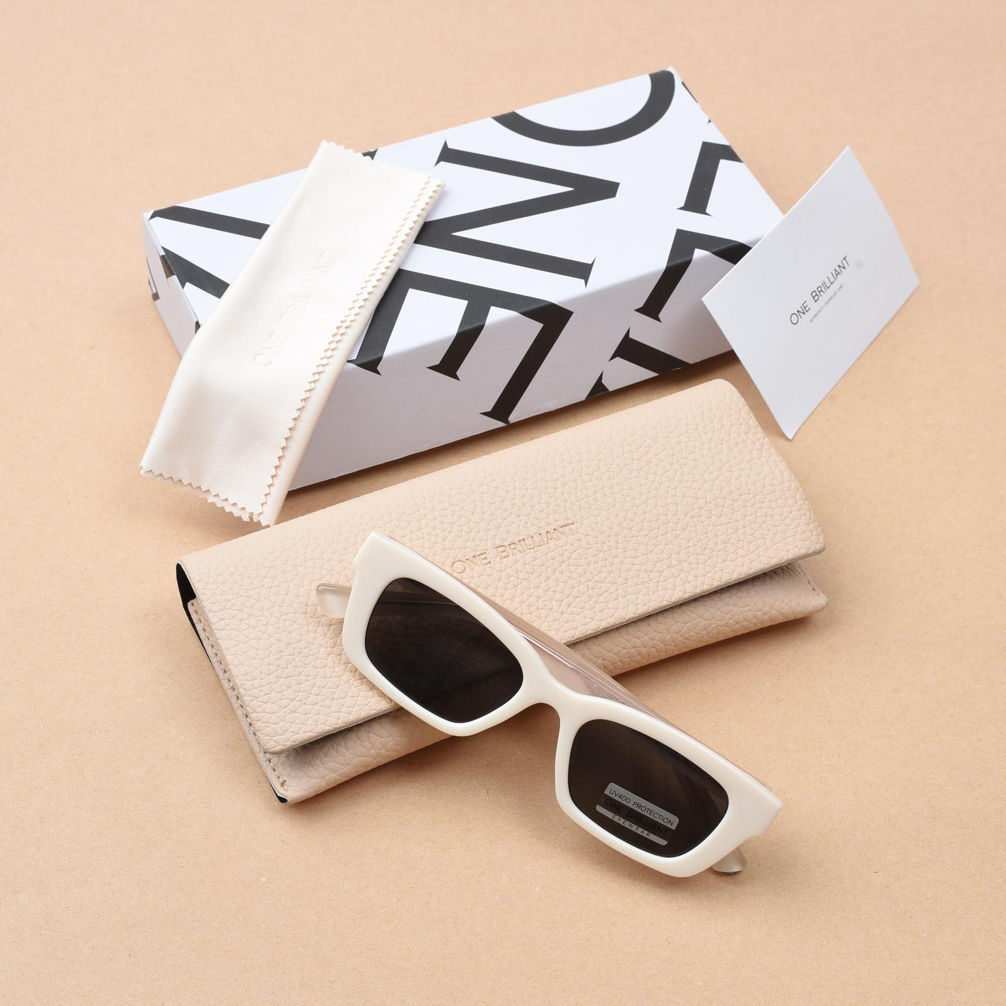 ONE BRILLIANT LOGAN SUNGLASSES - IVORY