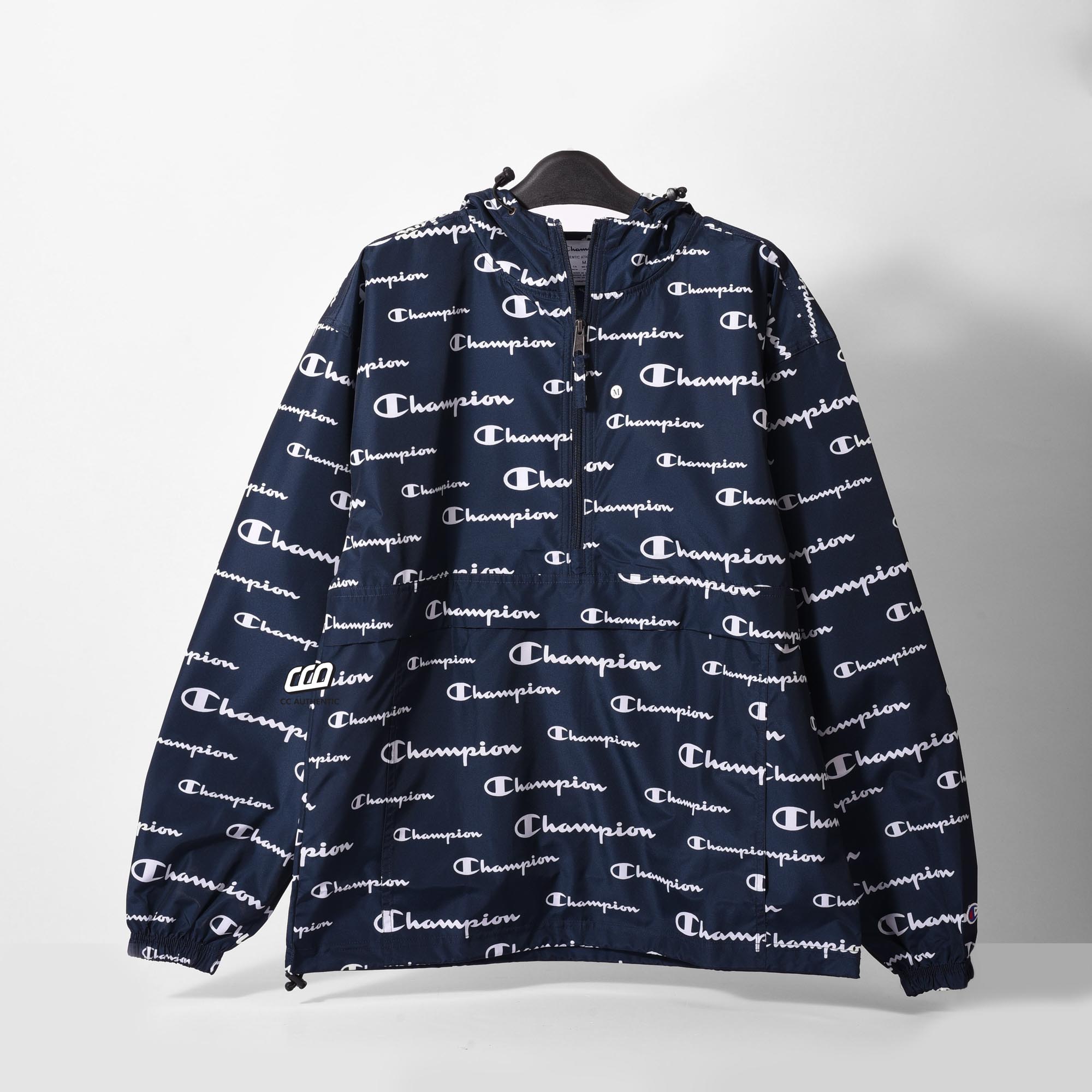 CHAMPION ALLOVER PACKABLE JACKET - NAVY