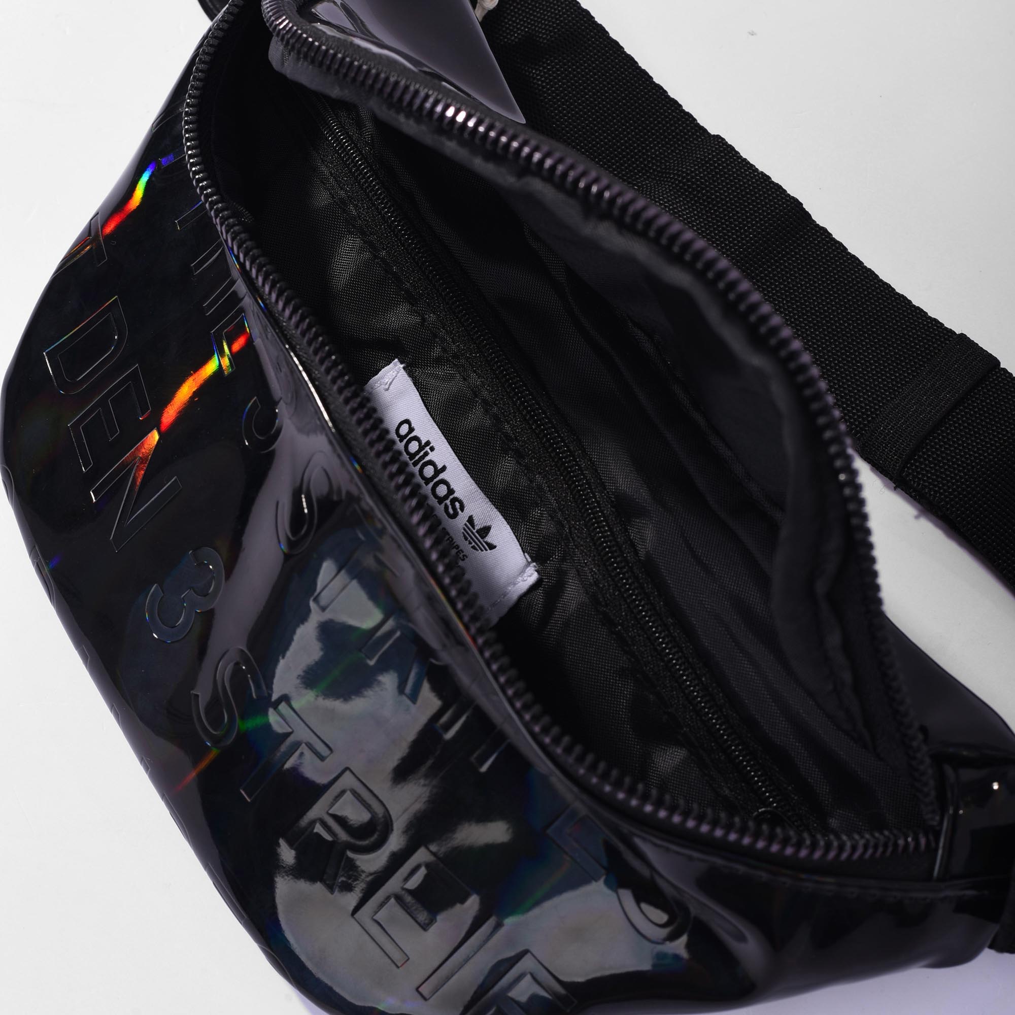 ADIDAS ORIGINALS METALIC WAIST BAG - BLACK