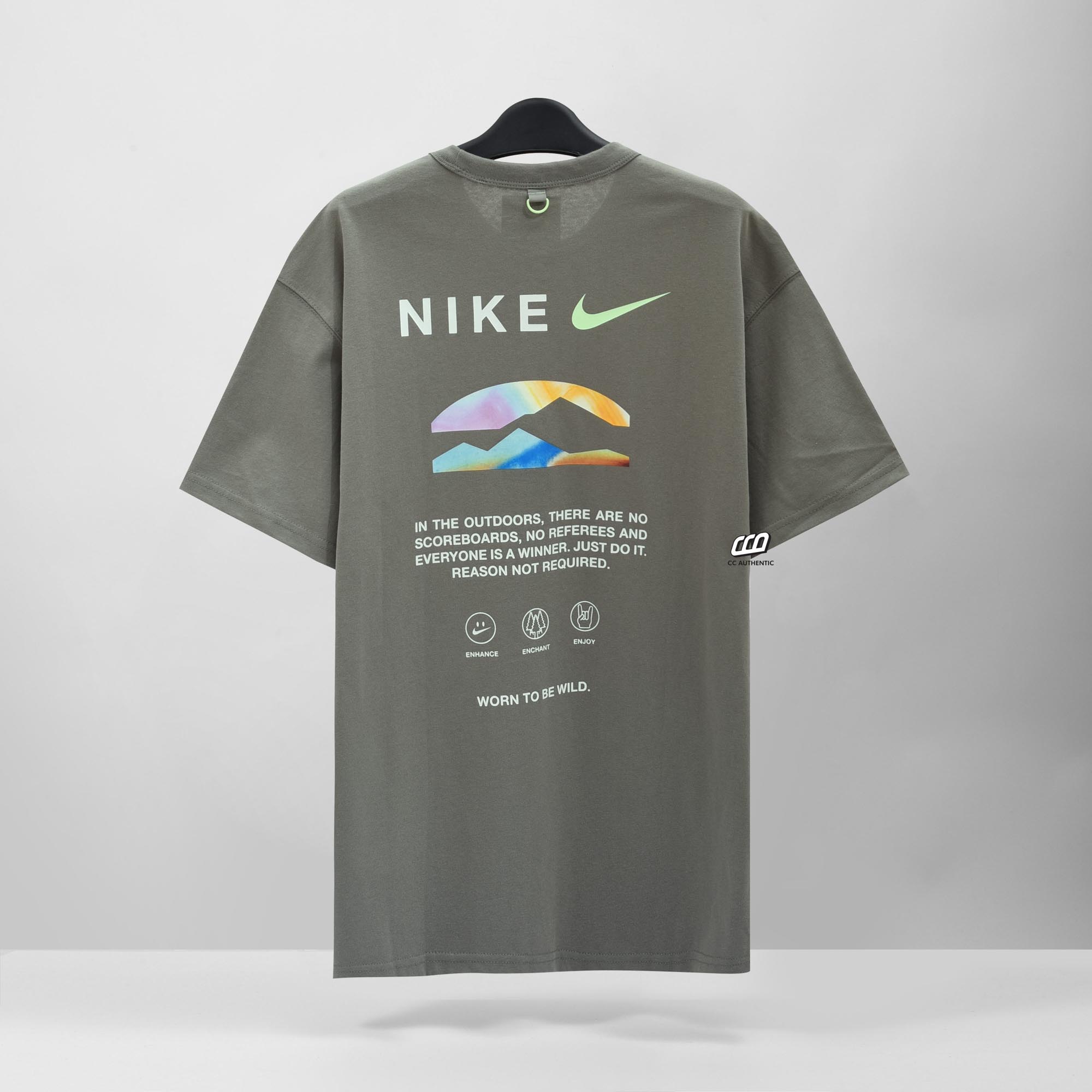 NIKE PREMIUM KNITTED SLOGAN T-SHIRT - DARK GREY