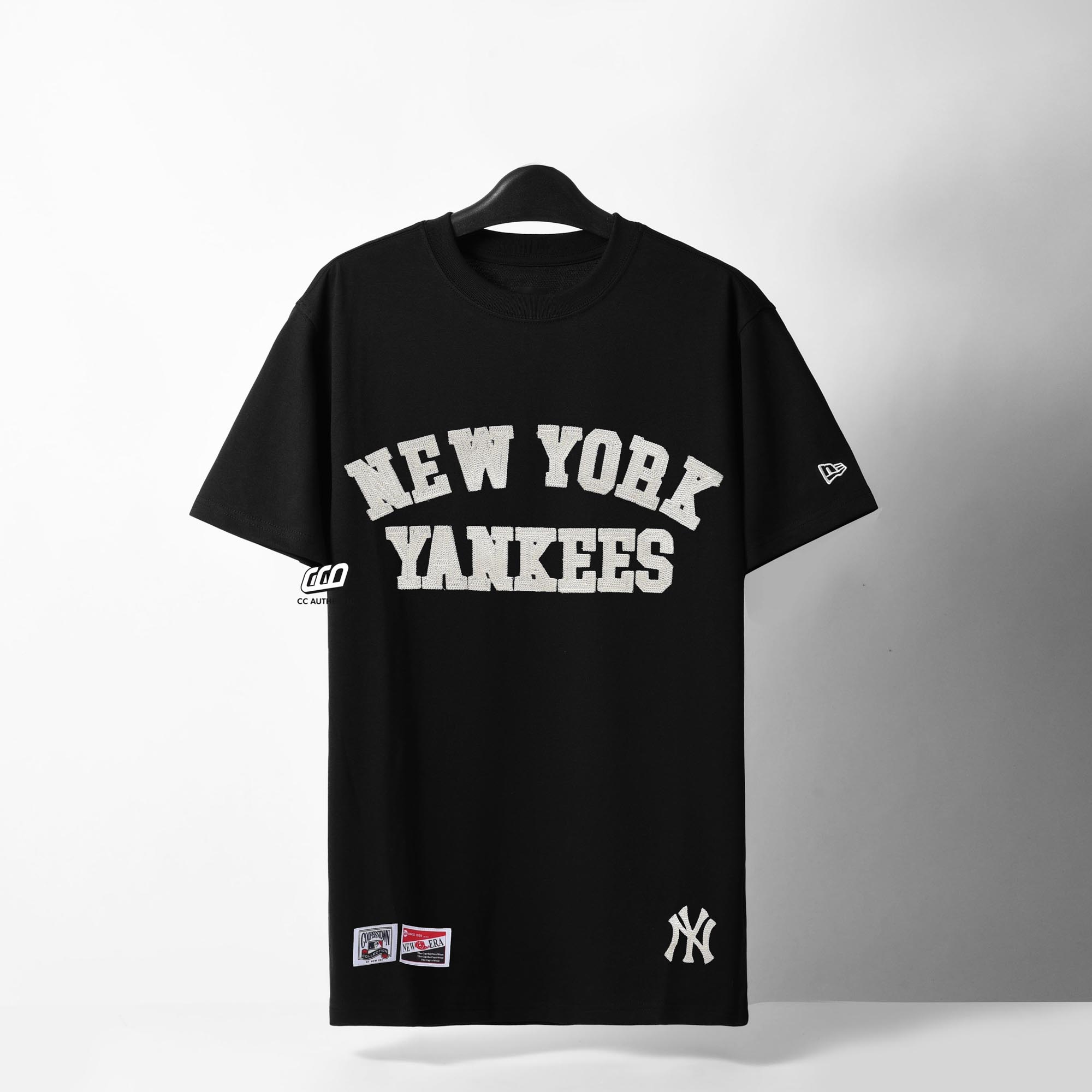 NEW ERA NY CHAIN STITCH T-SHIRT - BLACK