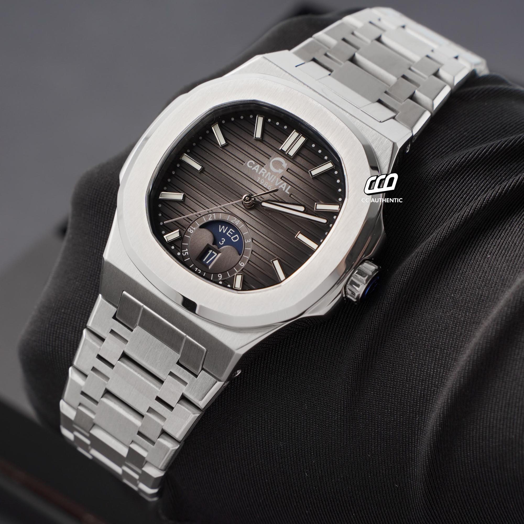 ĐỒNG HỒ NAM CARNIVAL 8110G1 VT XAM AUTOMATIC 41MM