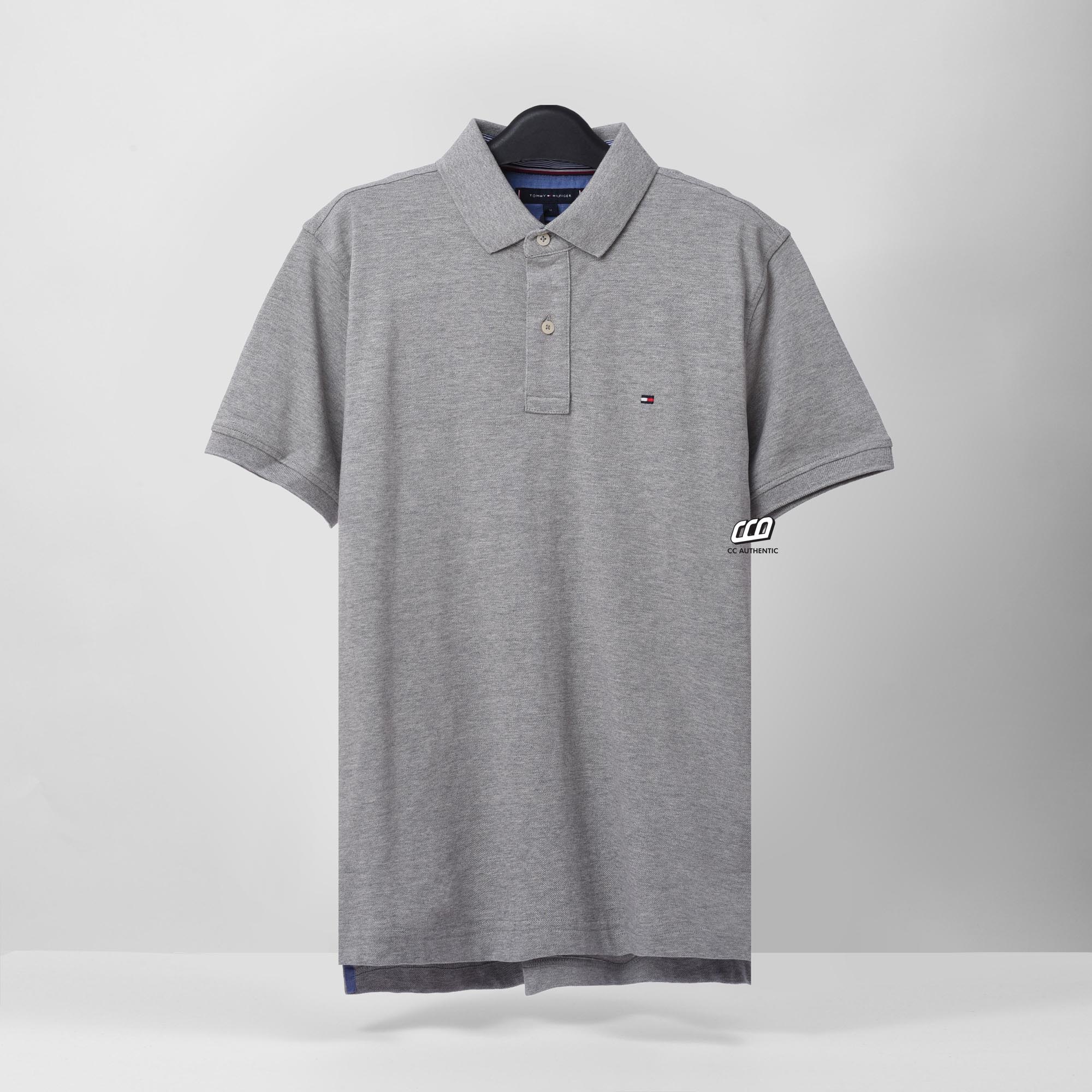 TOMMY HILFIGER BASIC POLO SHIRT - GREY