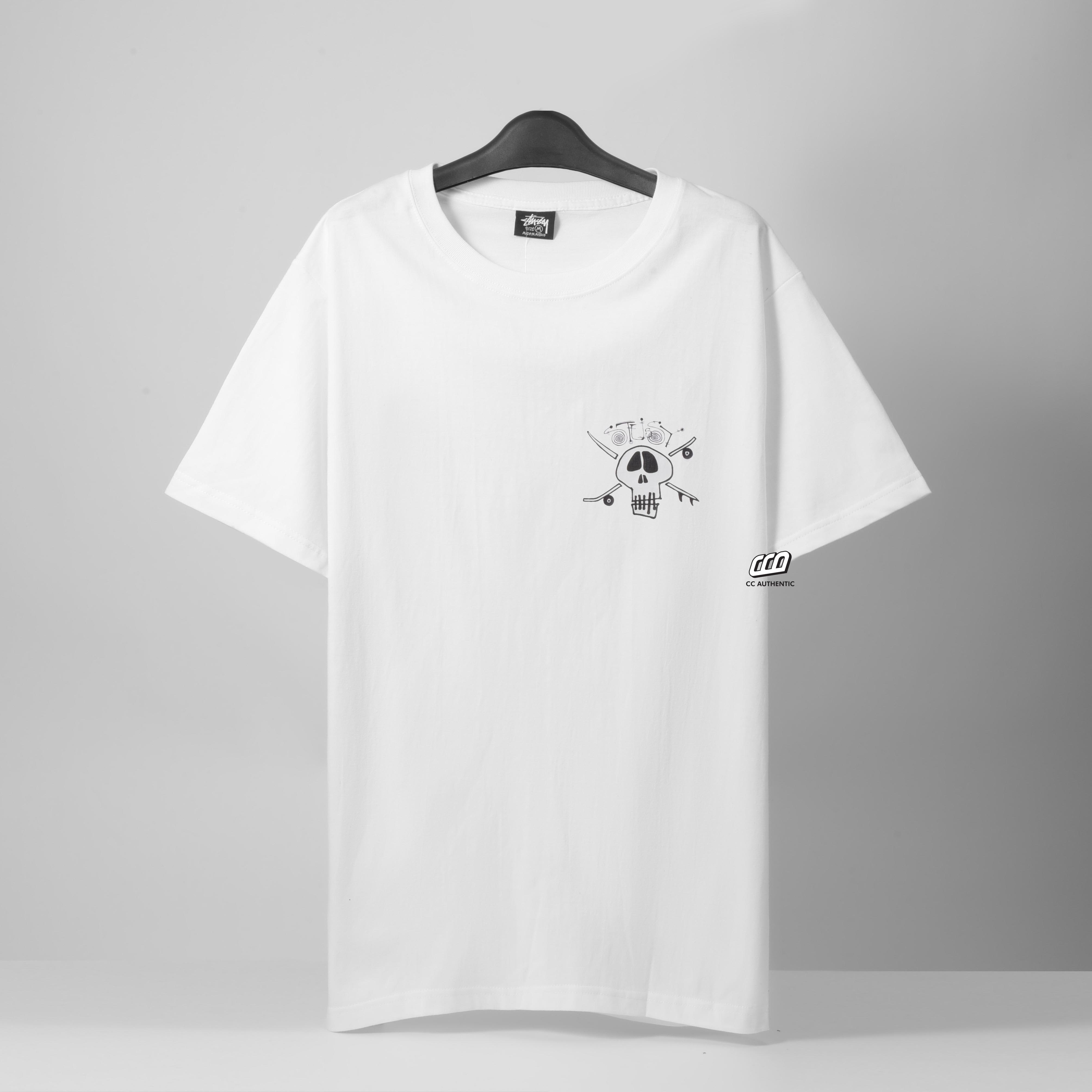 Stussy Surf Skate Skull T-shirt - WHITE