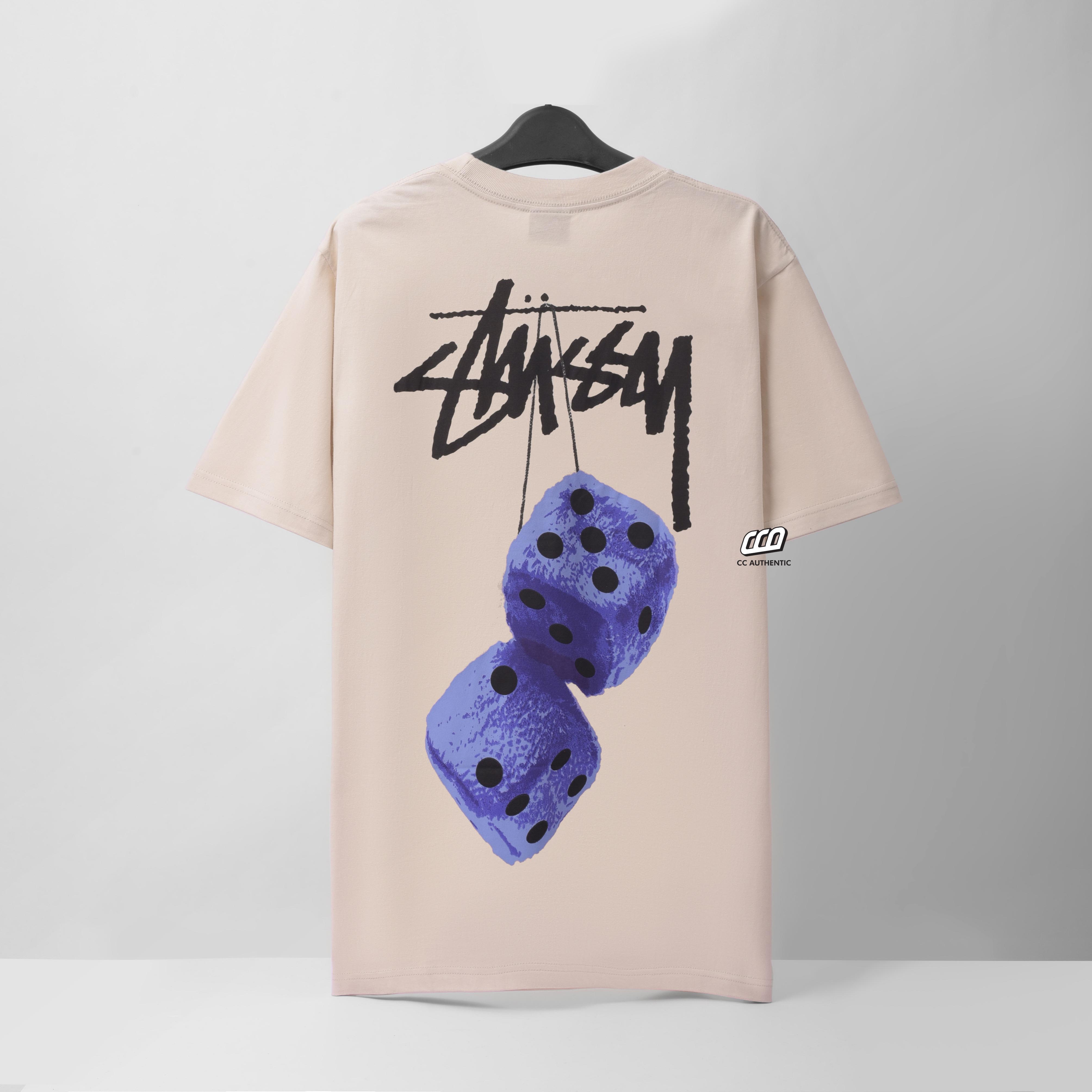 STUSSY FUZZY DICE T-SHIRT - SMOKE