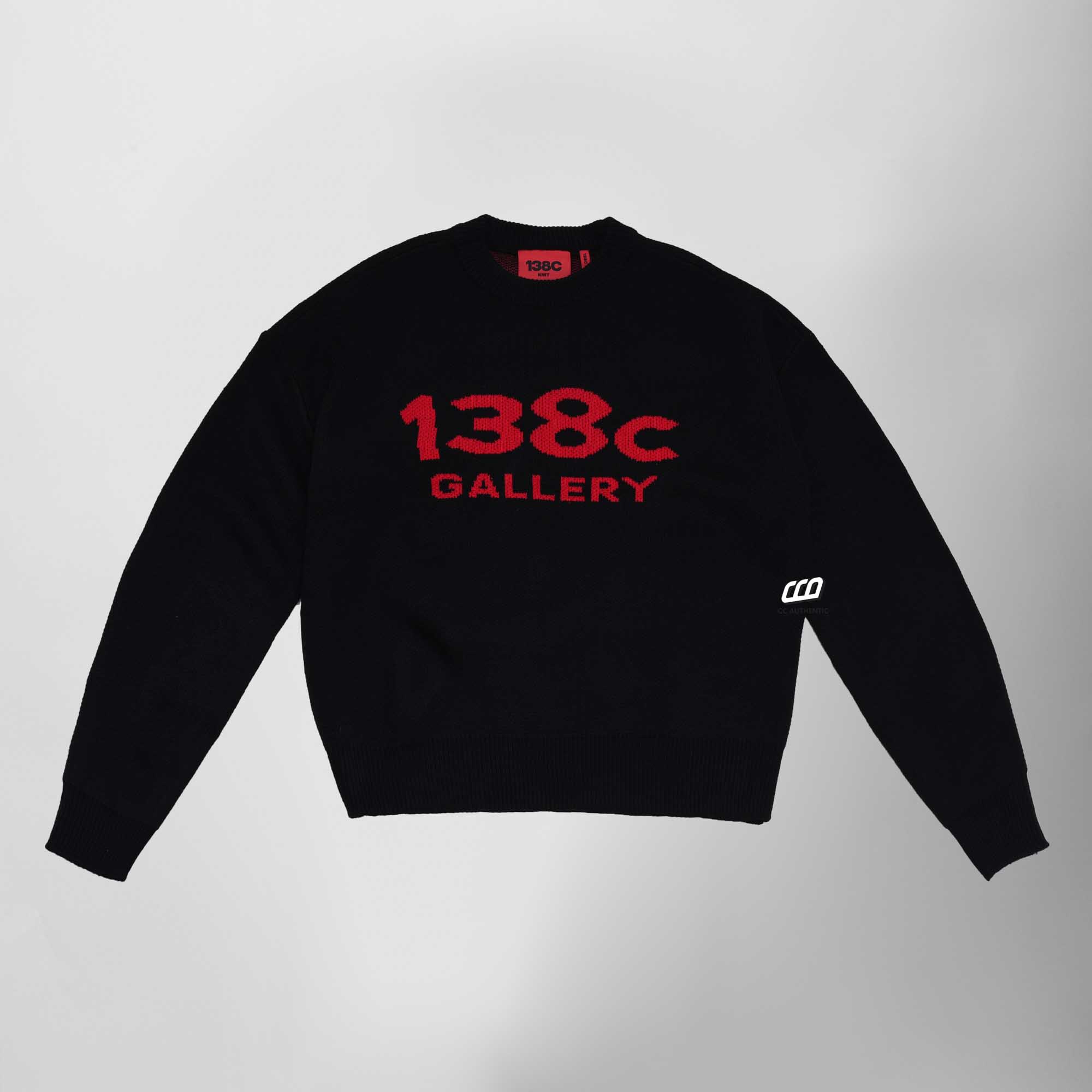 138C GALLERY KNIT SWEATER - BLACK/RED