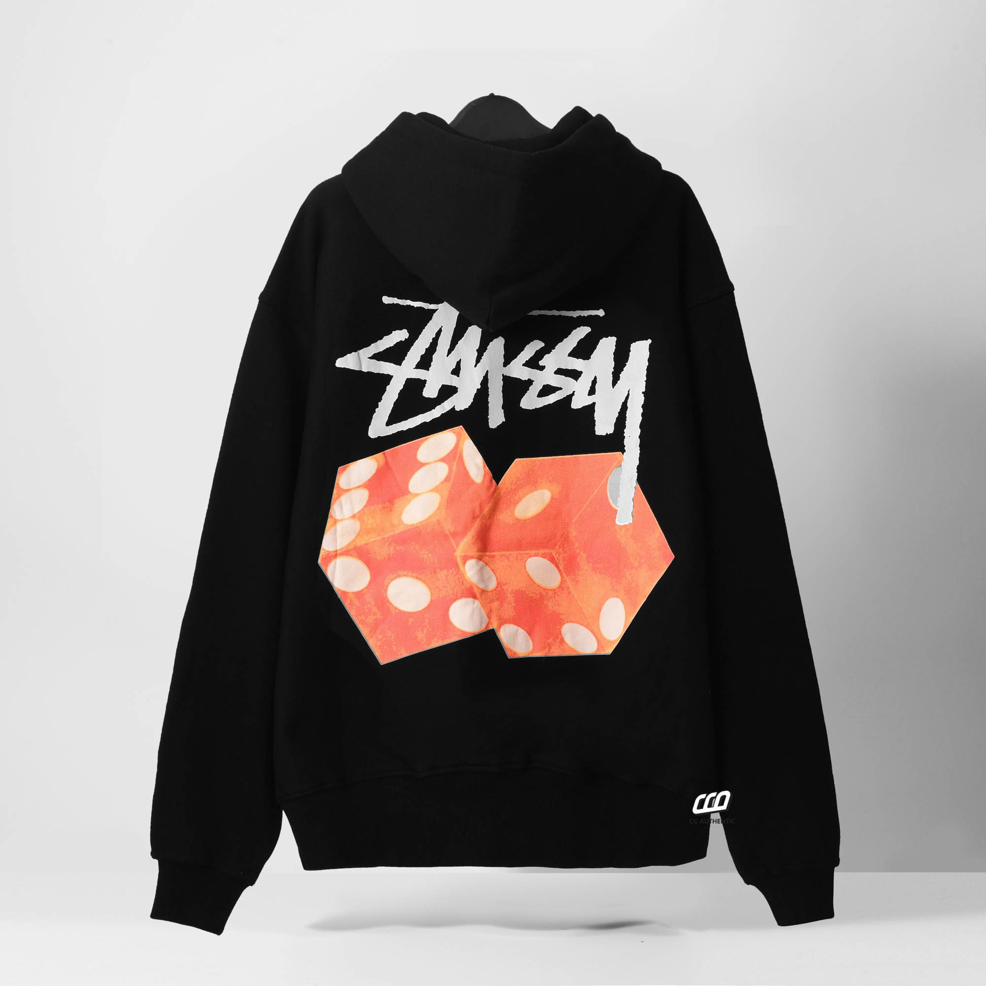 STUSSY DICED OUT HOODIE - BLACK