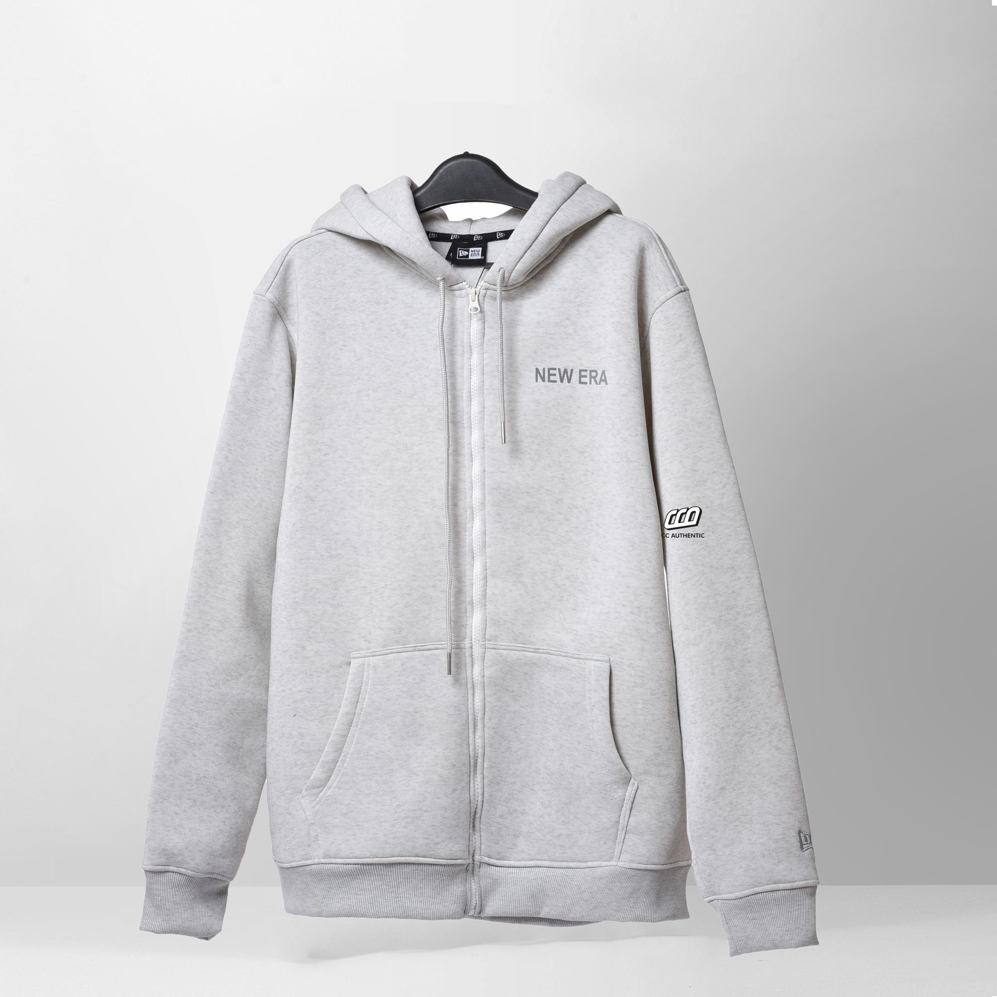 NEW ERA ESSENTIAL FT44 ZIP HOODIE - HEATHER GREY