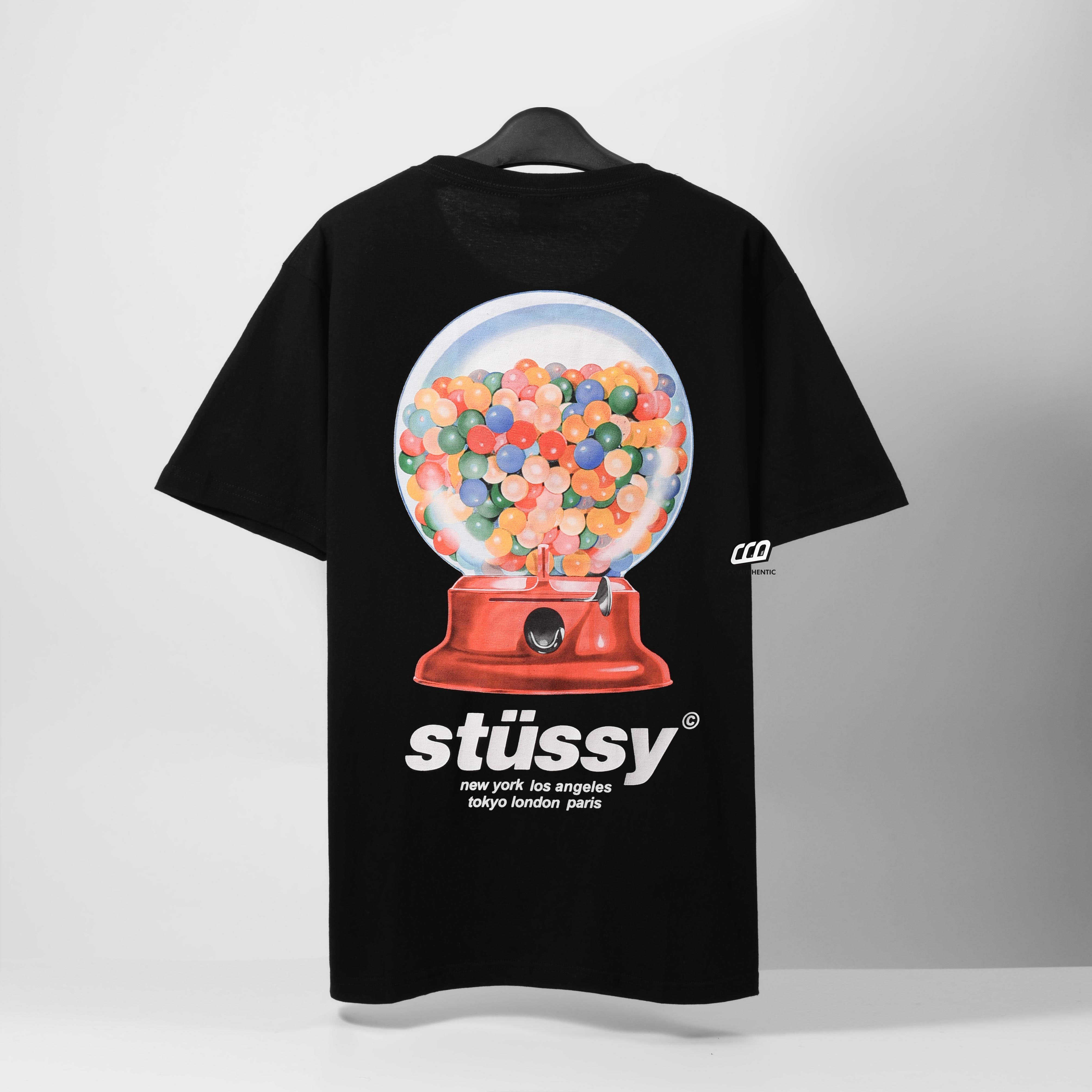 STUSSY GUMBALL T-SHIRT - BLACK