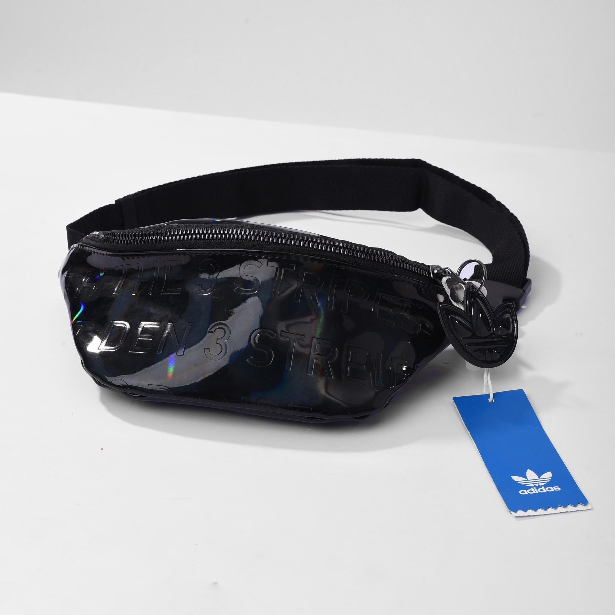 ADIDAS ORIGINALS METALIC WAIST BAG - BLACK