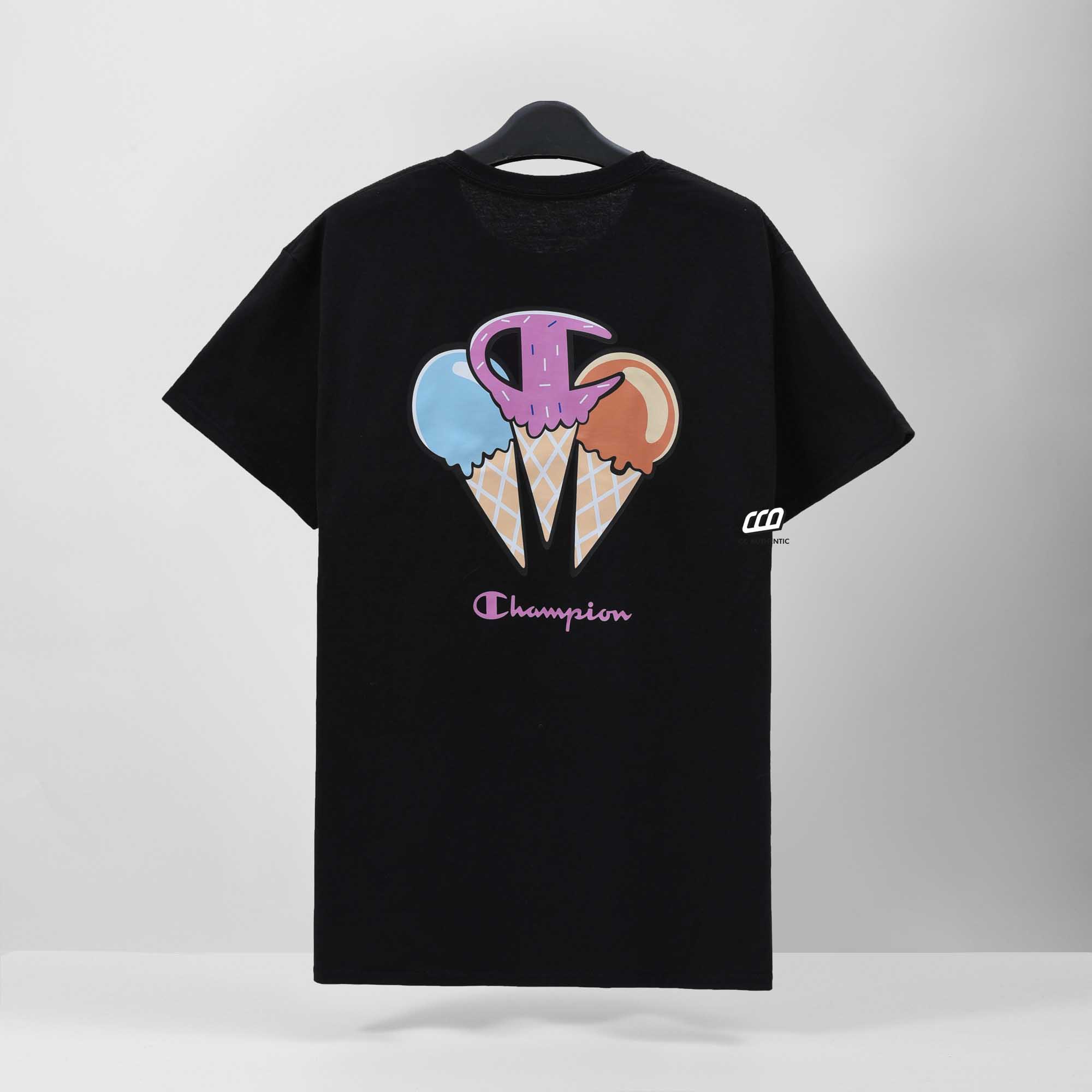 CHAMPION LIFE GRAPHIC ICE CREAM T-SHIRT - BLACK