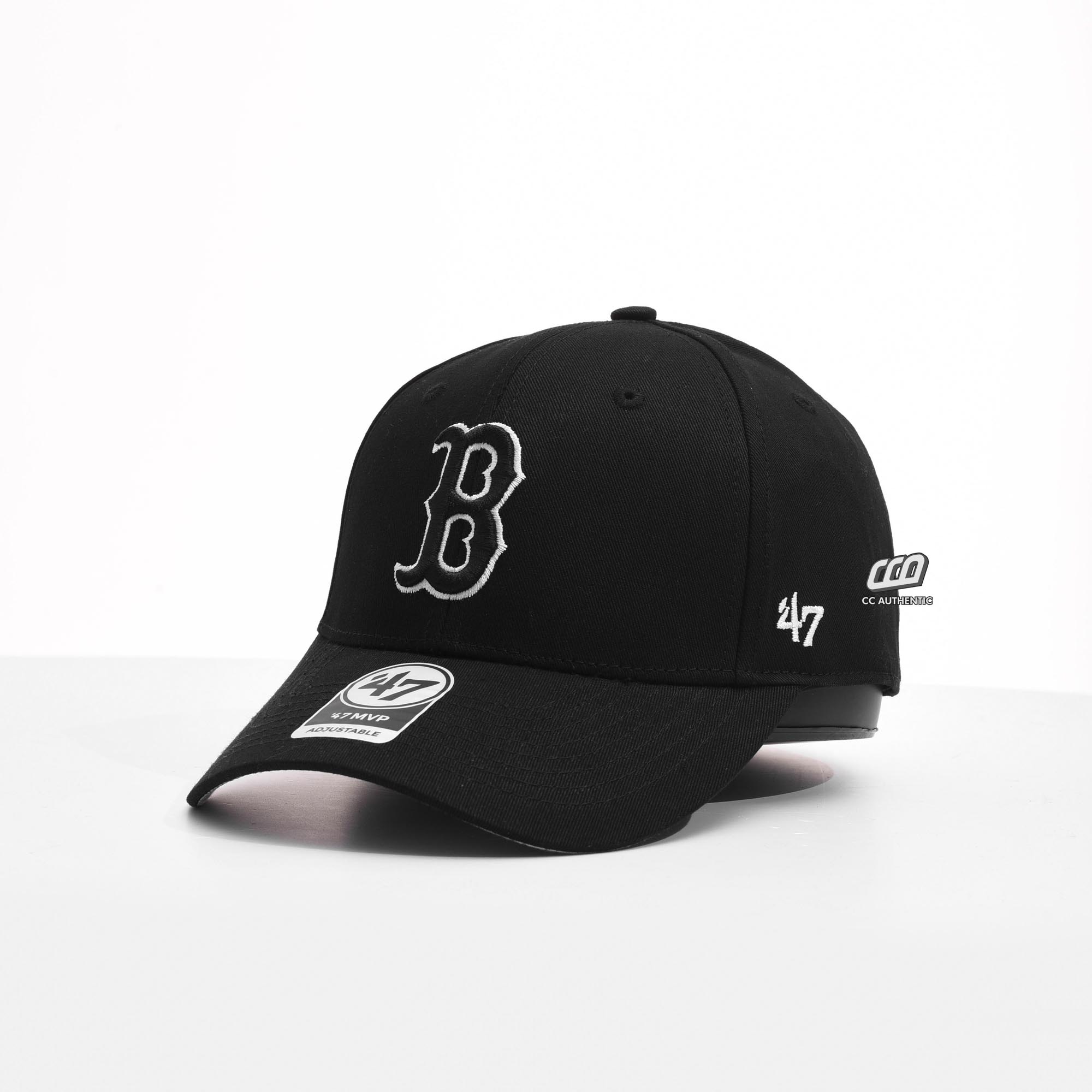 47 B BLACK WHITE OUTLINE LOGO CAP - BLACK