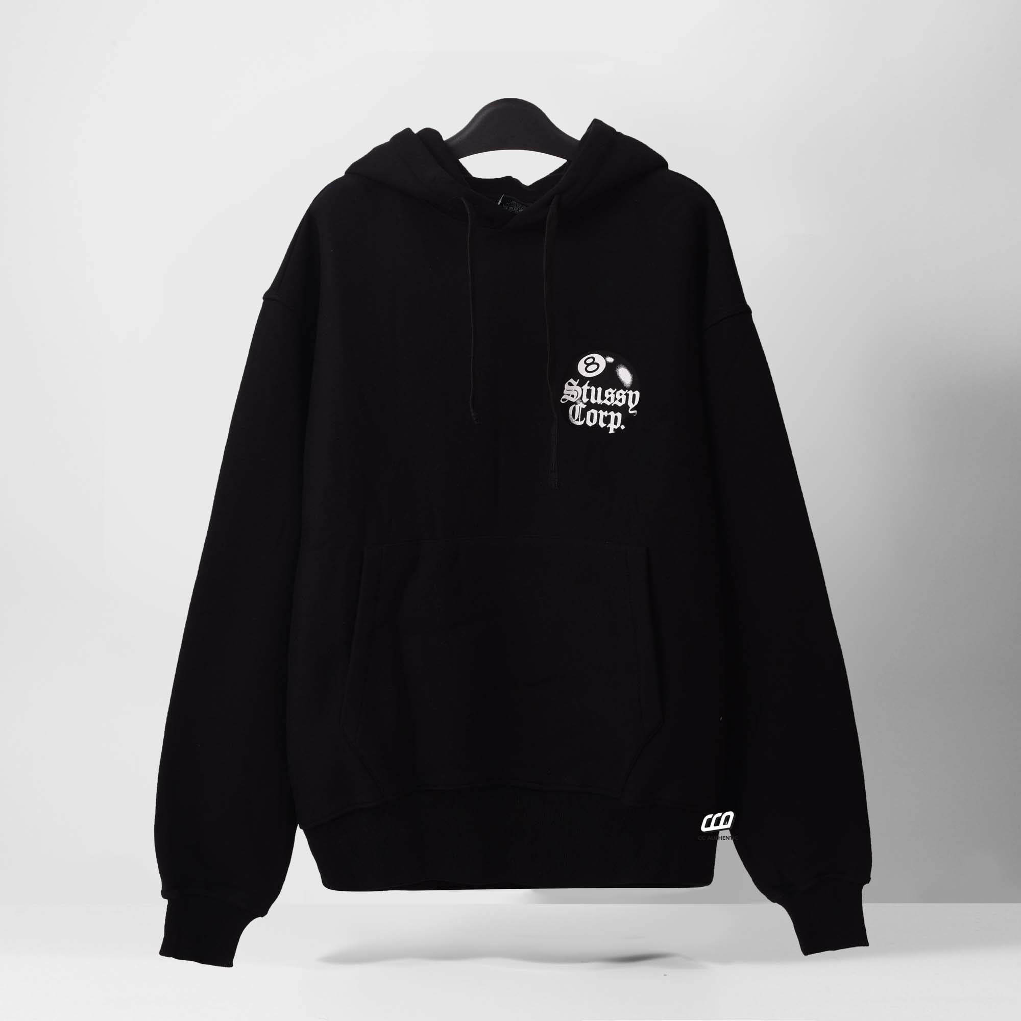 STUSSY 8BALL CORP HOODIE - BLACK