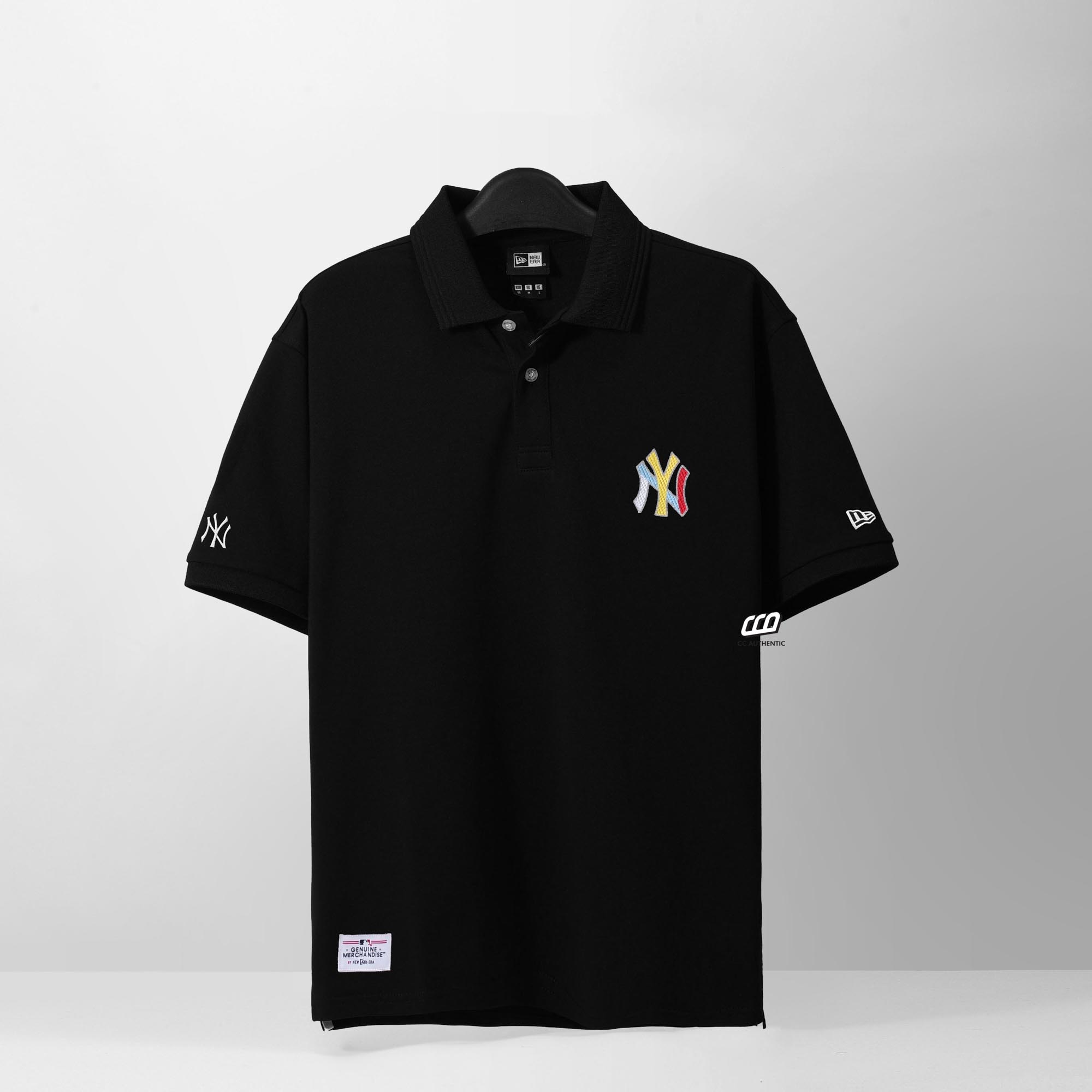 new era neyyan color logo polo shirt - black