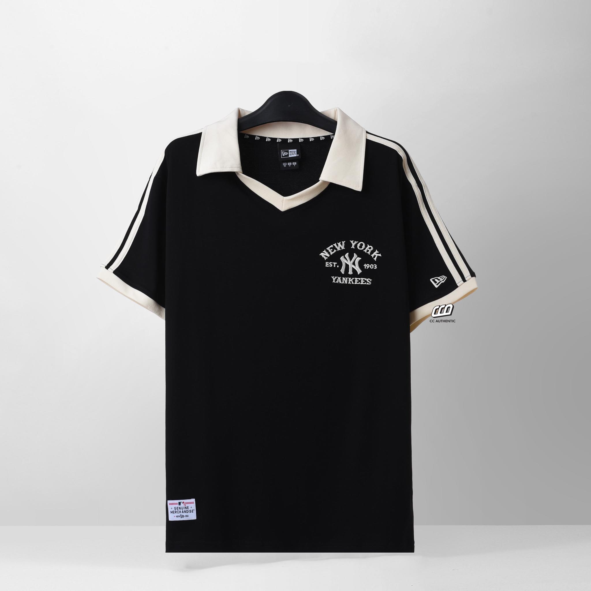 NEW ERA EMBROIDERED 1903 POLO SHIRT - BLACK