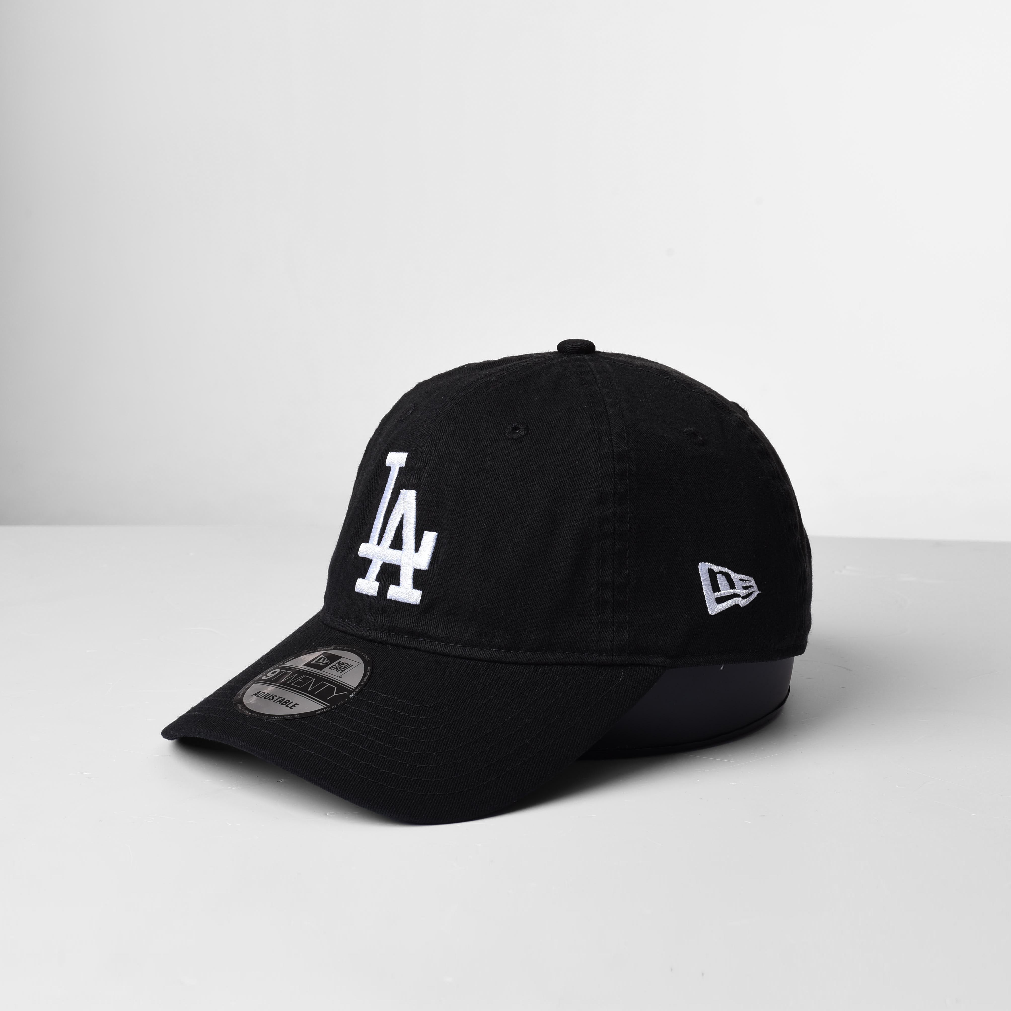 NEW ERA LA WHITE LOGO CAP - BLACK
