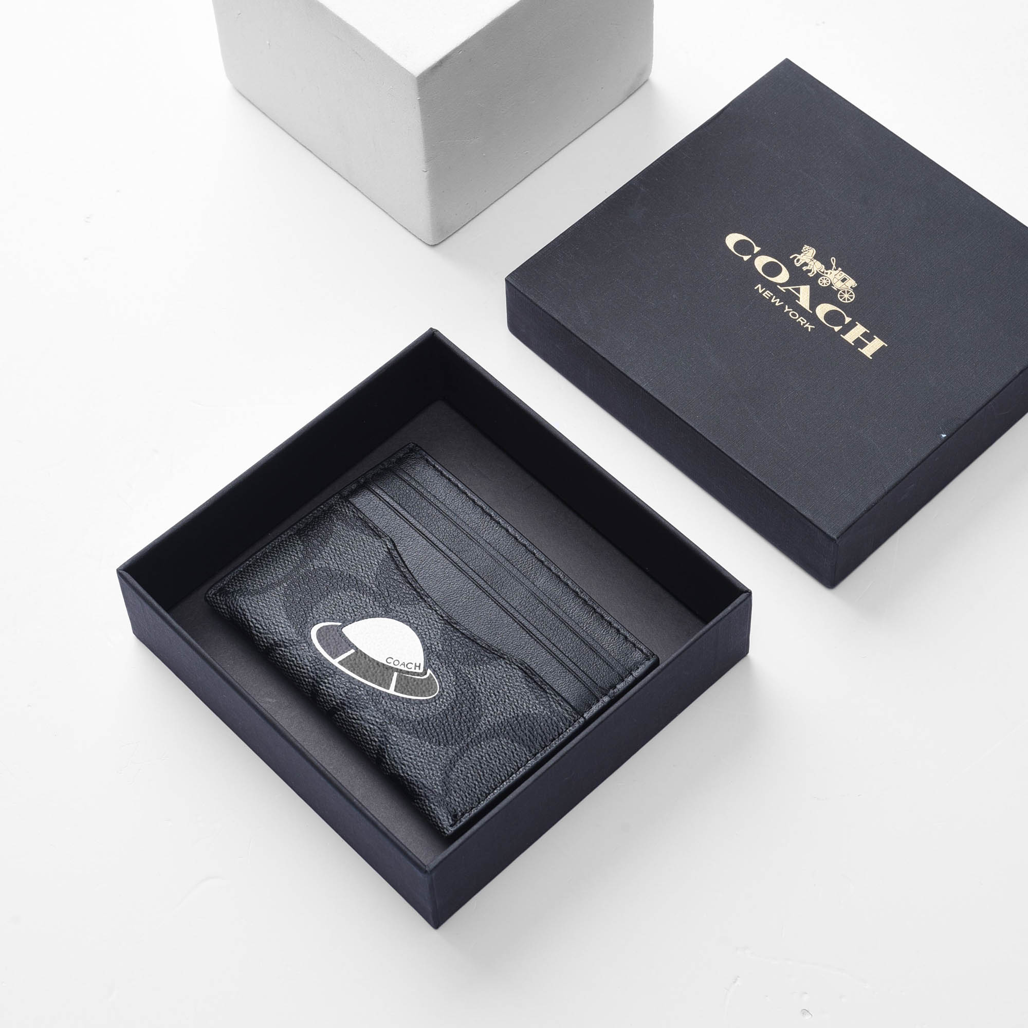 COACH UFO CANVAS SLIM ID CARD - BLACK