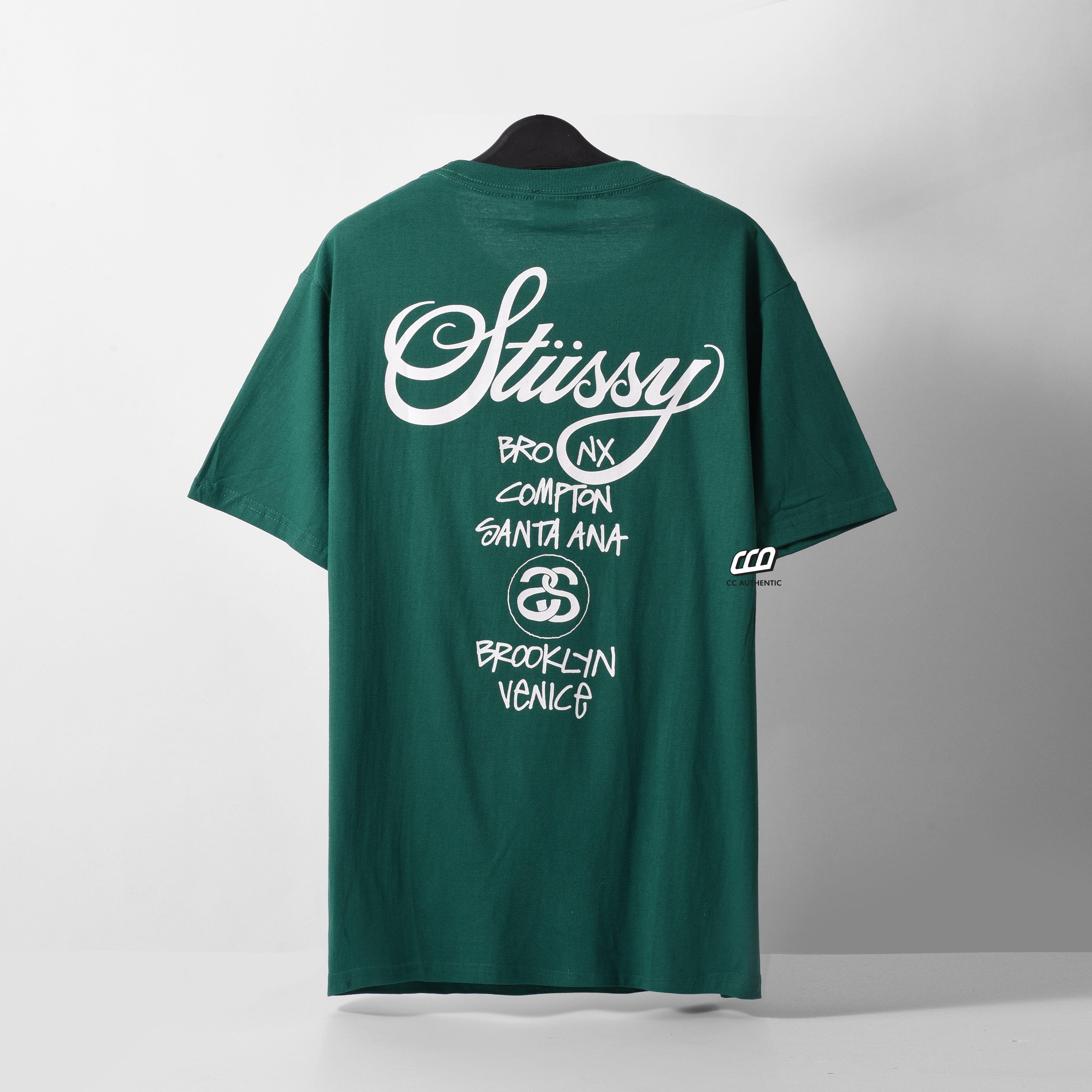 STUSSY WORLD TOUR T-SHIRT - GREEN