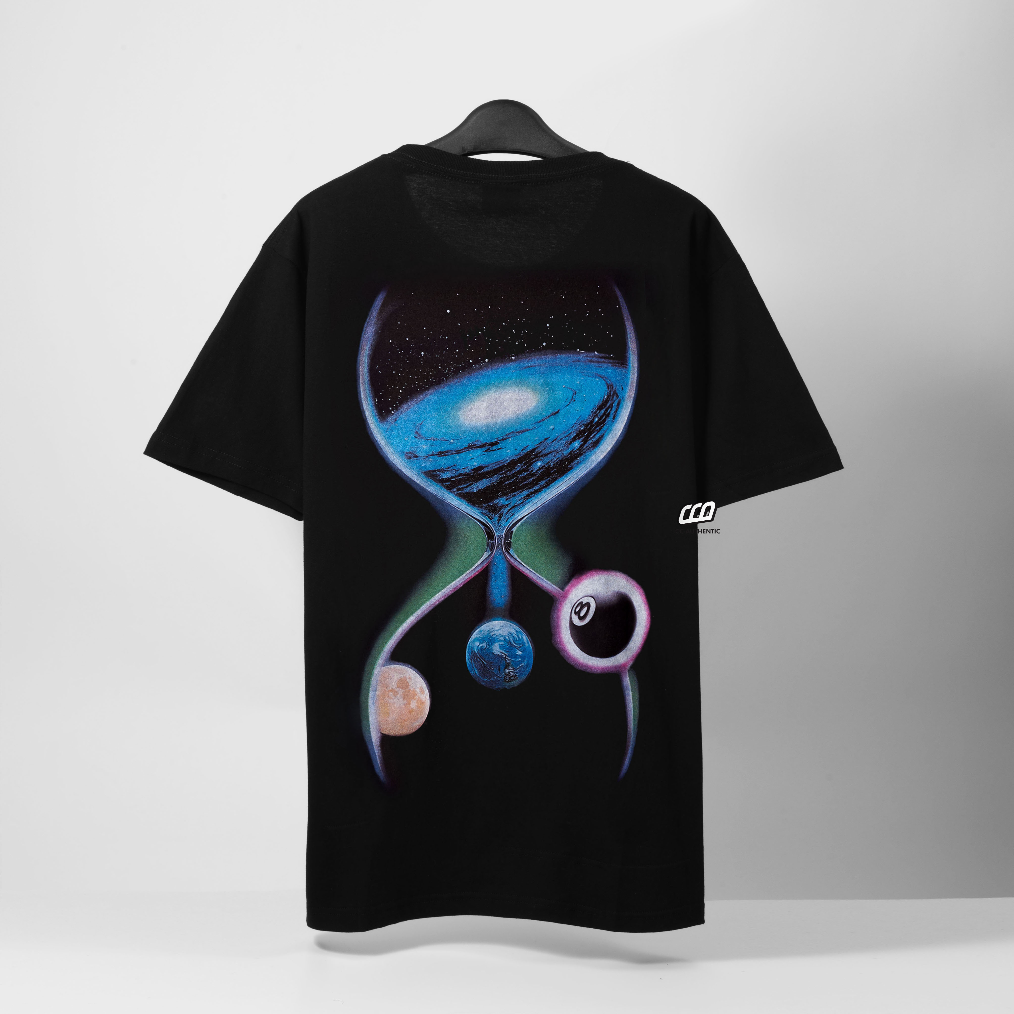 STUSSY GALAXY TSHIRT - BLACK