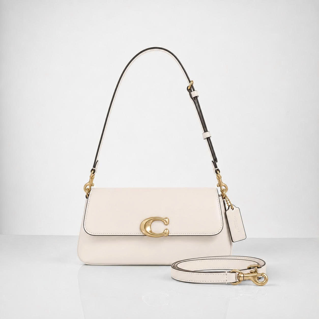 COACH JET SHOULDER BAG - WHITE