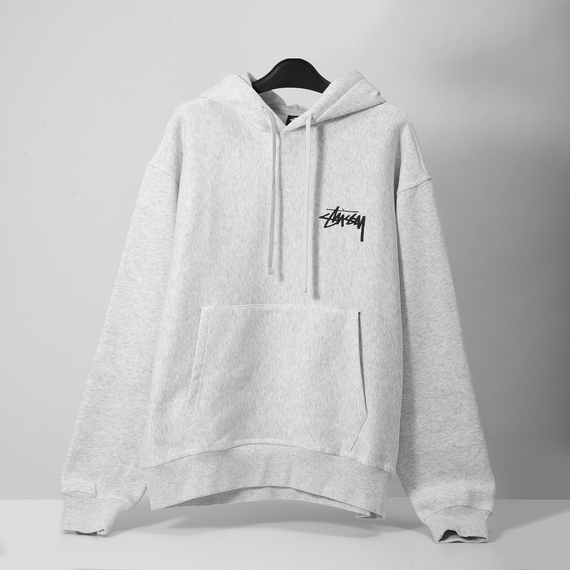STUSSY DICED OUT HOODIE - ASH HEATHER