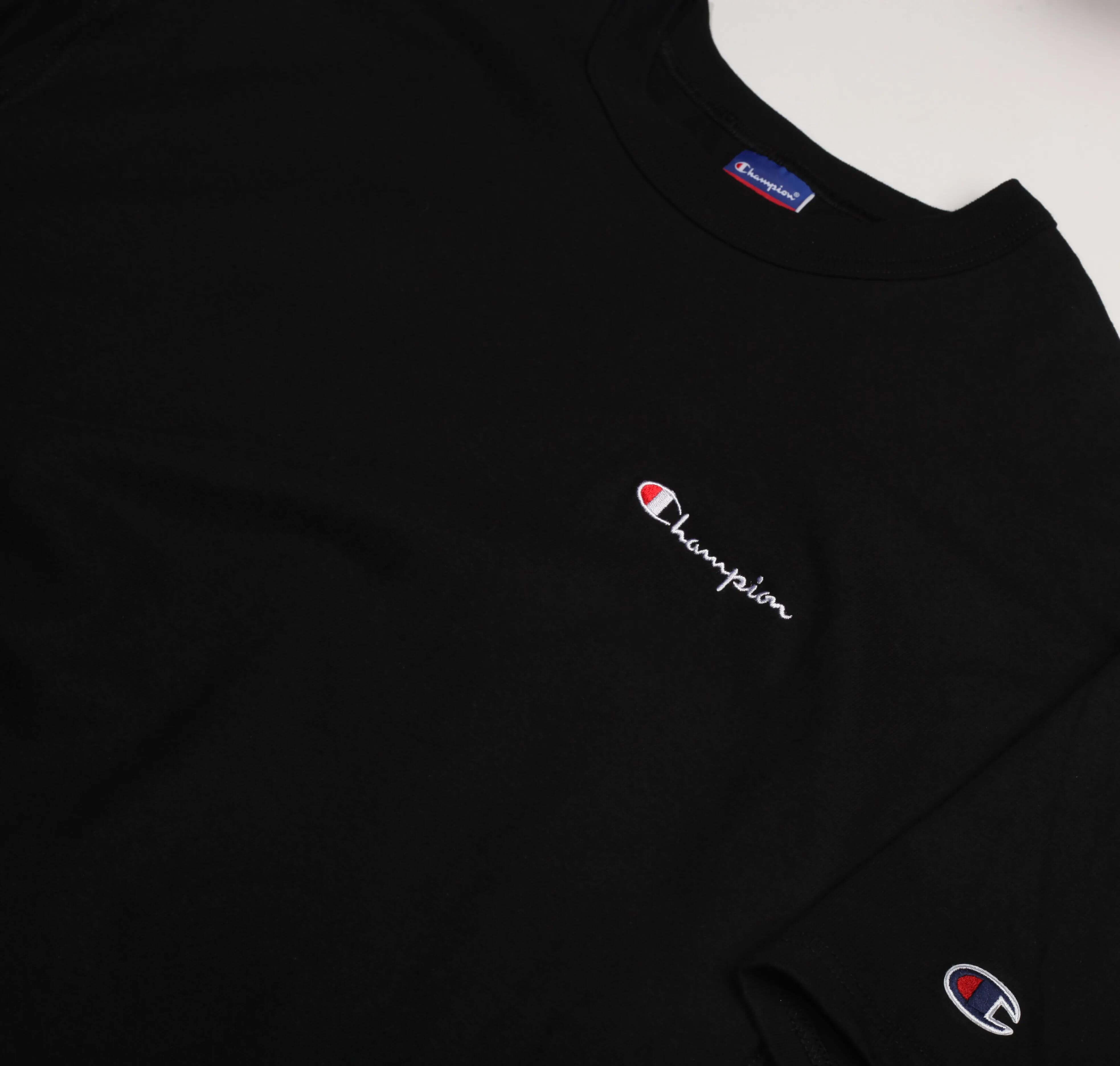 Champion Heritage Tshirt , Embroidered Logo - Black