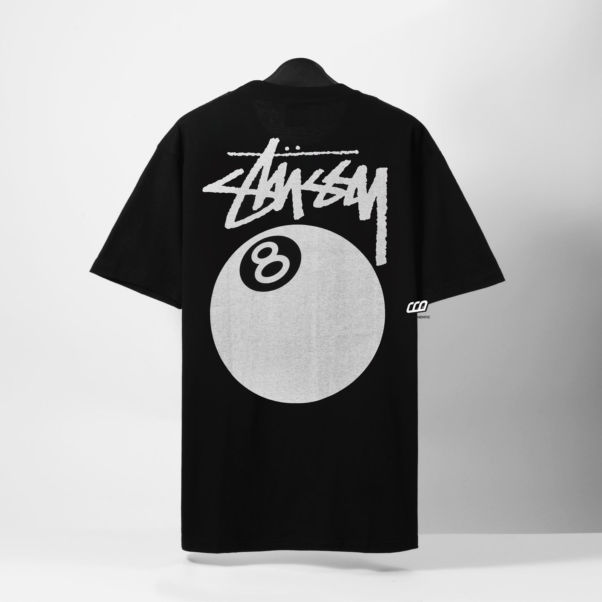 STUSSY 8BALL DYED T-SHIRT - BLACK