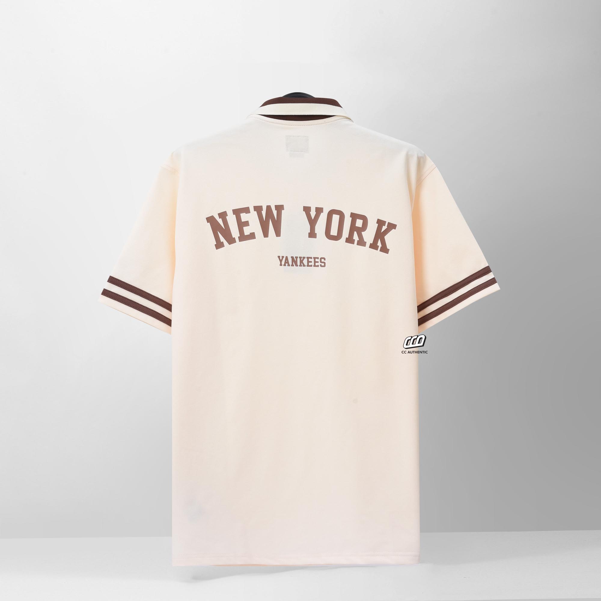 NEW ERA NEW YORK BACK LOGO POLO SHIRT - IVORY