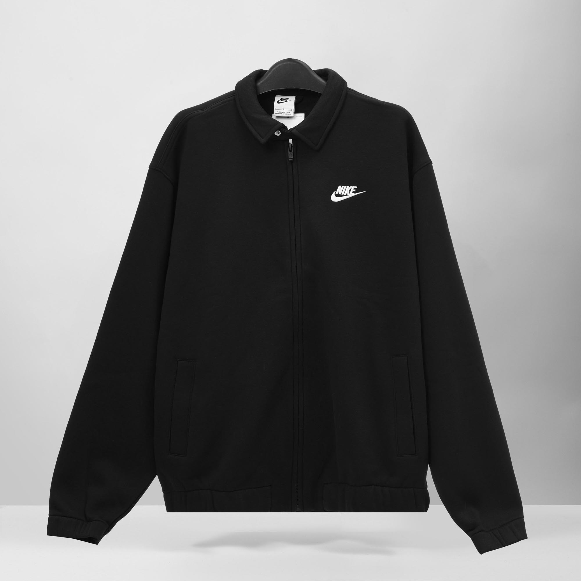 NIKE CLUB HARRINGTON JACKET - BLACK