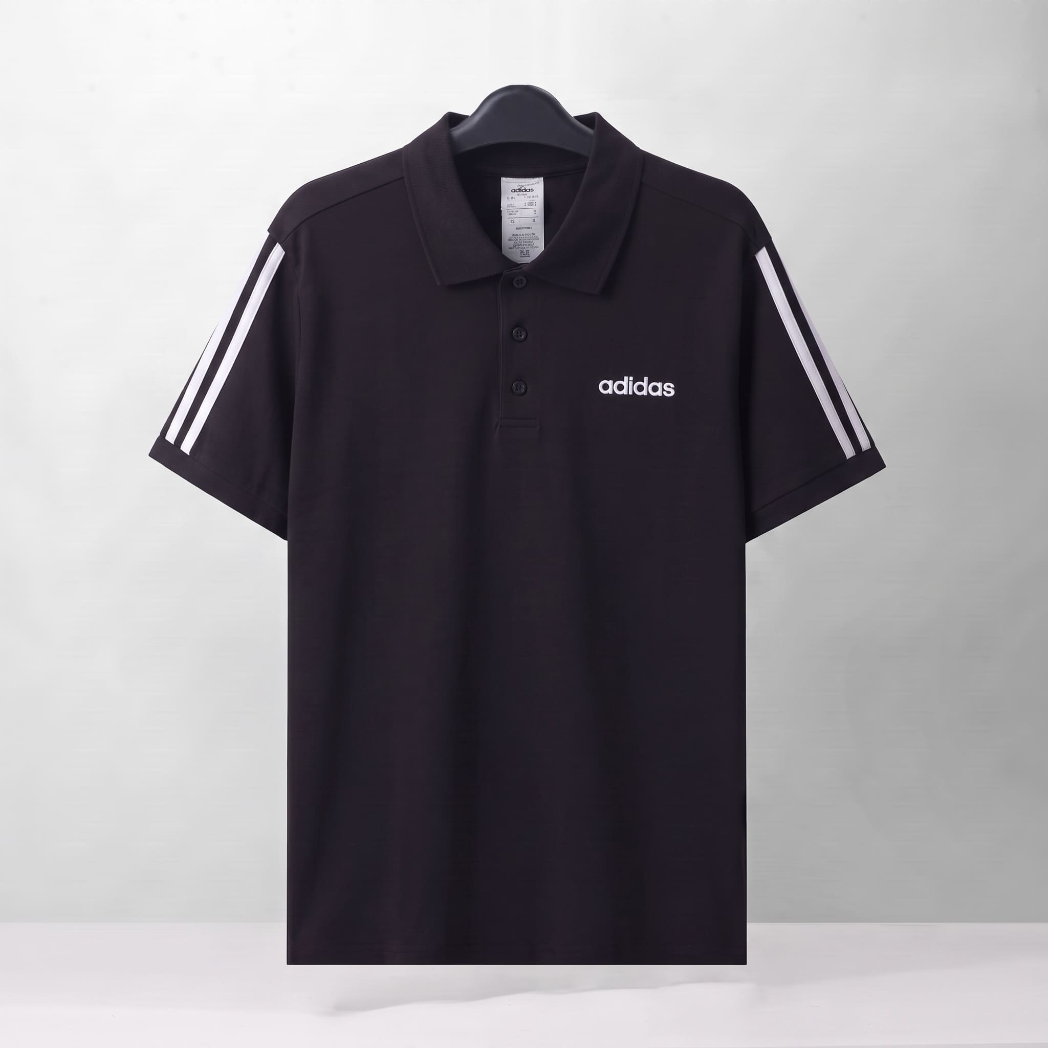 ADIDAS M COT 3S POLO - BLACK