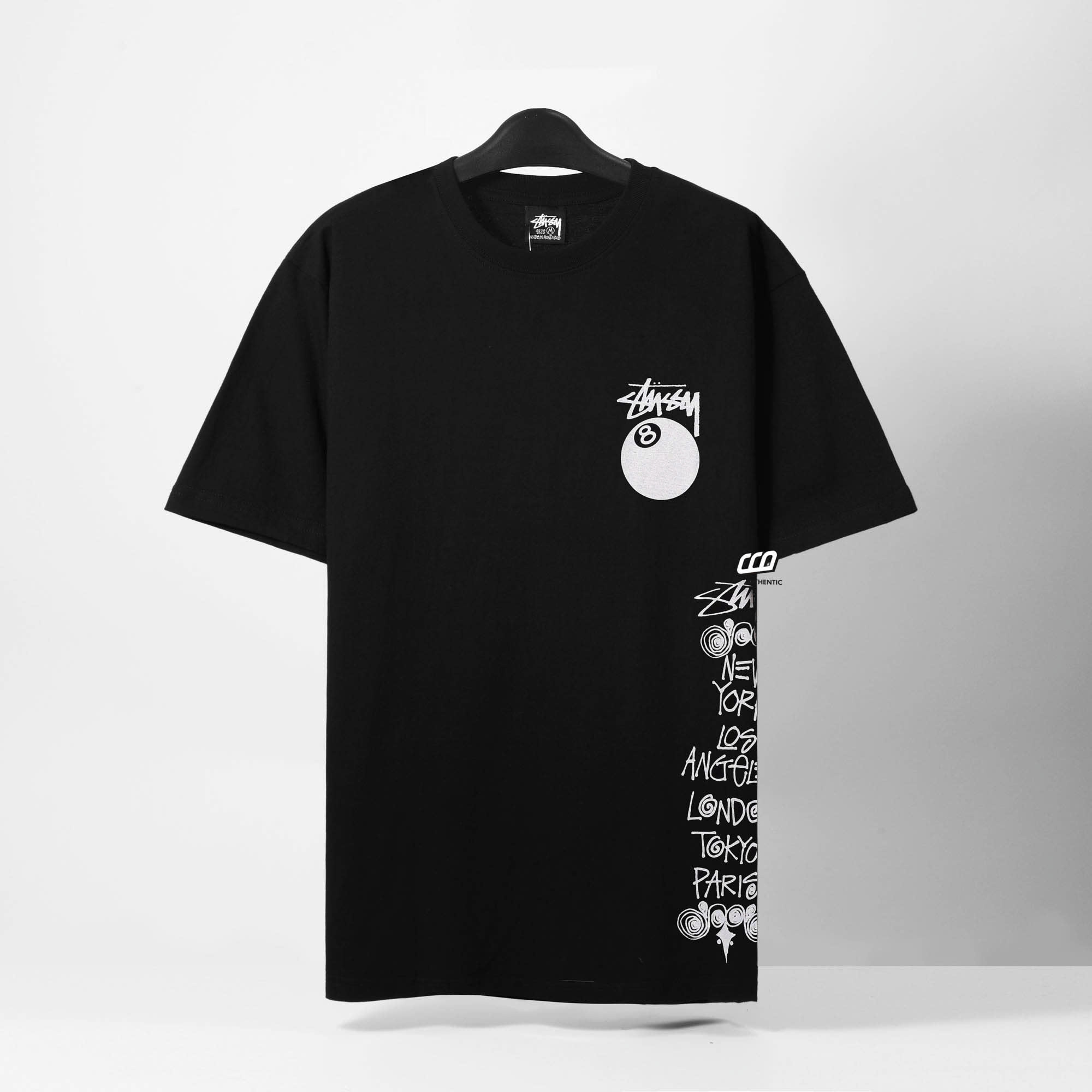 STUSSY TEST STRIKE DYED T-SHIRT - BLACK