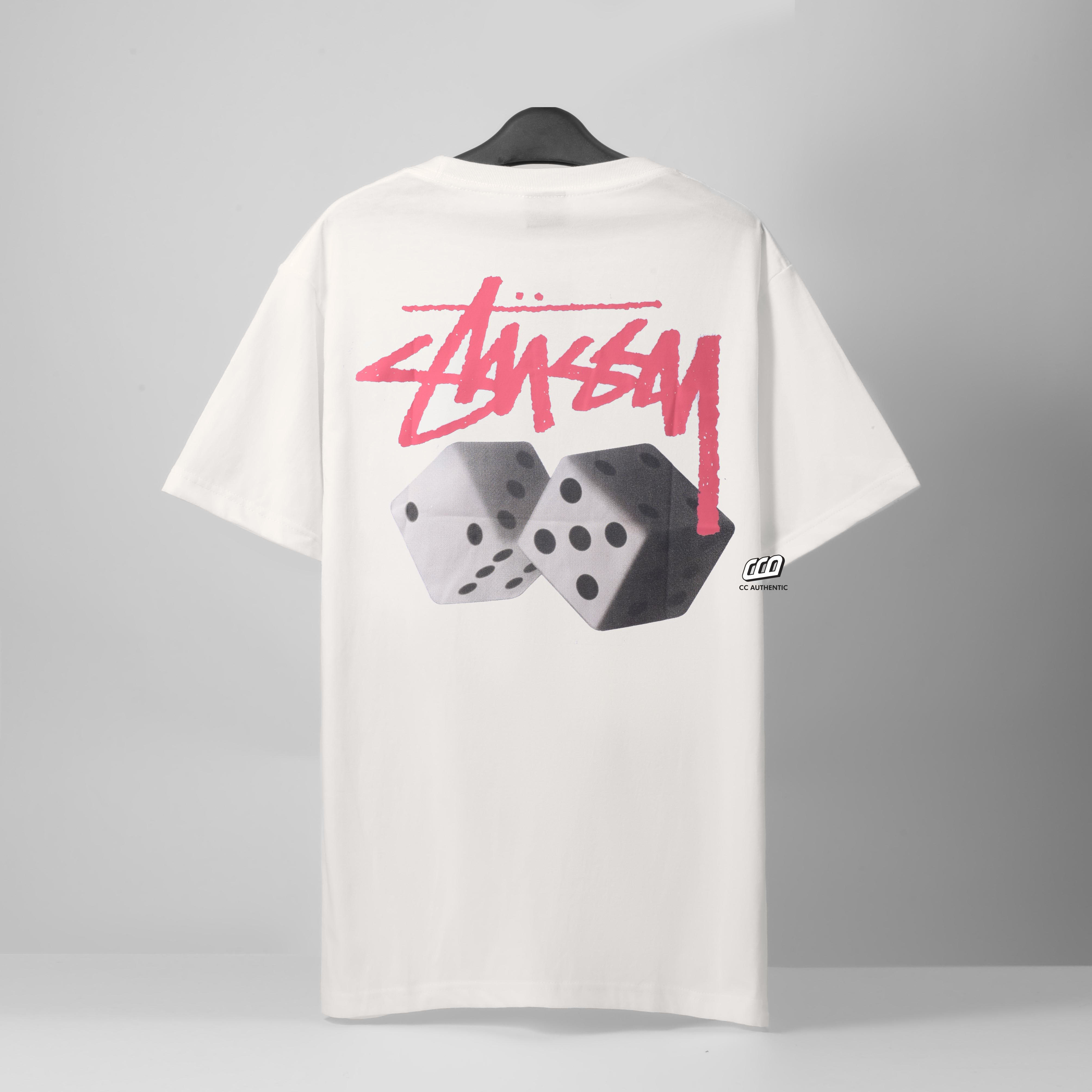 STUSSY ROLL THE DICE DYED T-SHIRT - WHITE