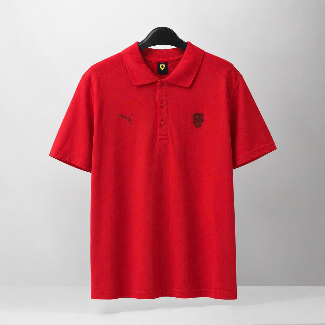 PUMA FERRARI RACE TONAL POLO POLO SHIRT - RED