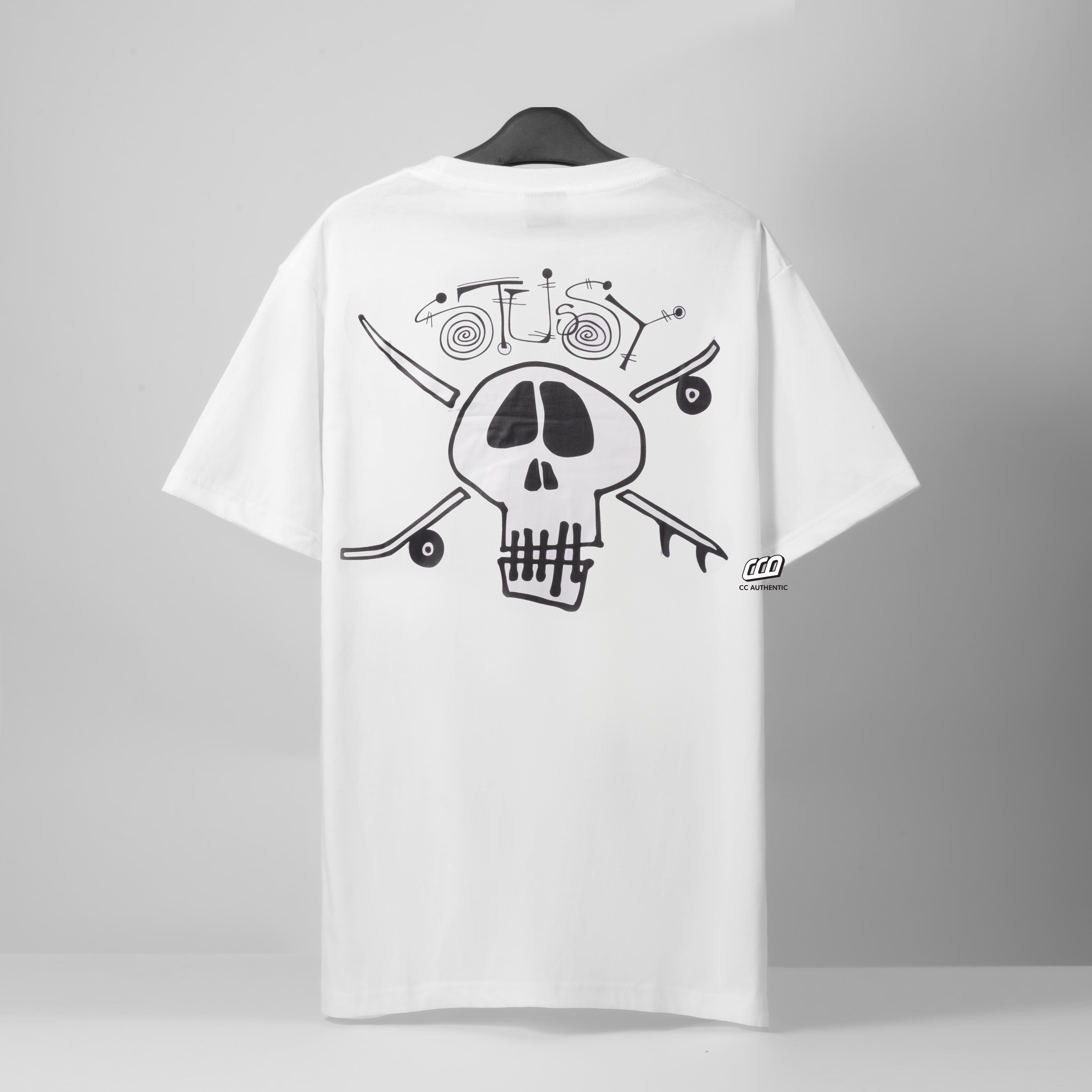 Stussy Surf Skate Skull T-shirt - WHITE