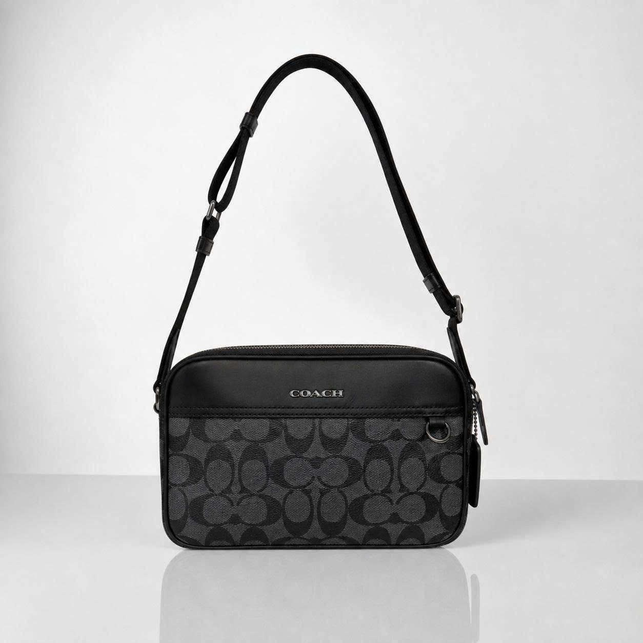 COACH SIGNATURE GRAHAM CROSS BAG - BLACK
