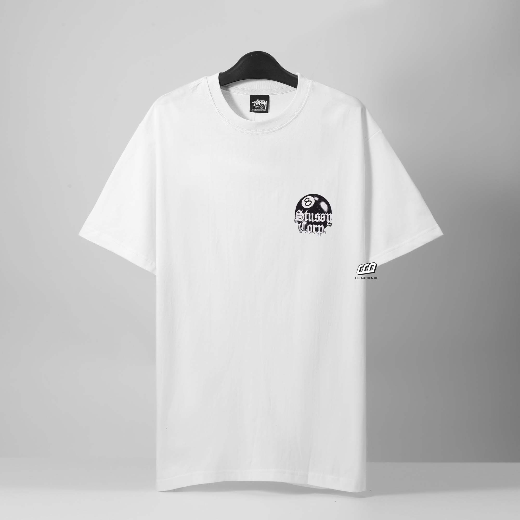 STUSSY 8BALL CORP T-SHIRT - WHITE