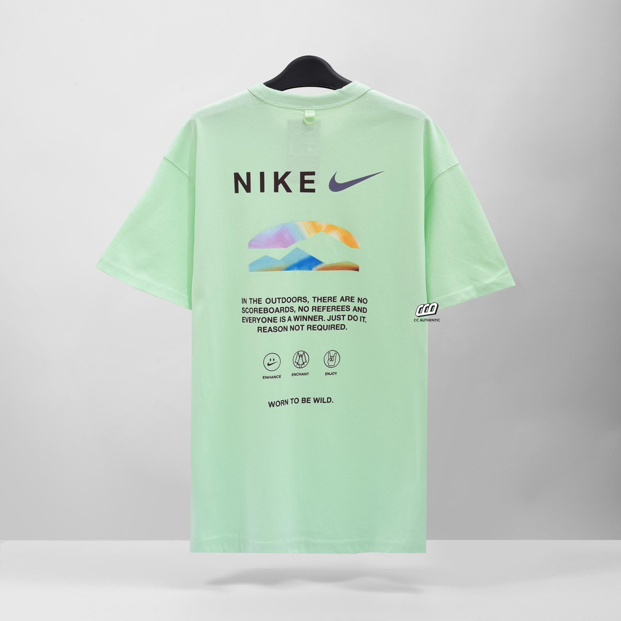 NIKE PREMIUM KNITTED SLOGAN T-SHIRT - MINT