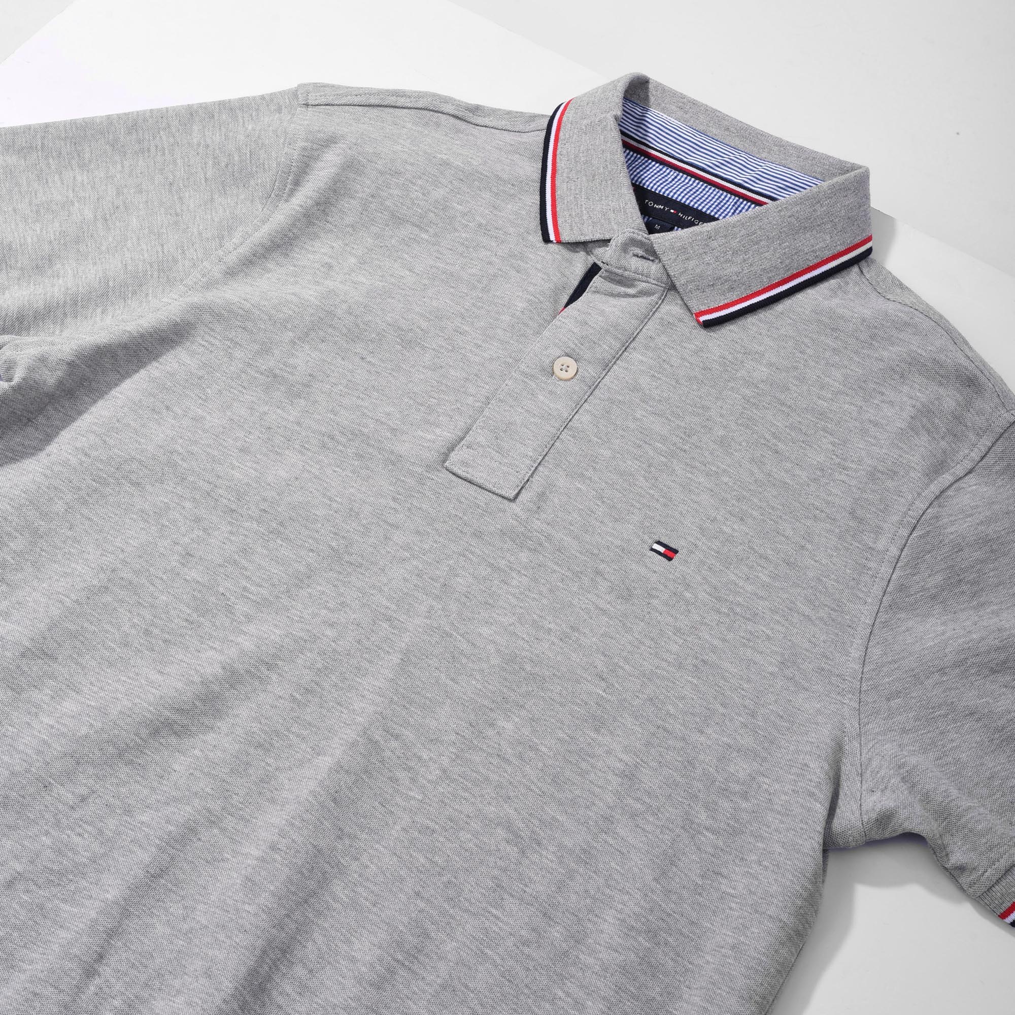 TOMMY HILFIGER PREMIUM PIQUE POLO SHIRT - GREY