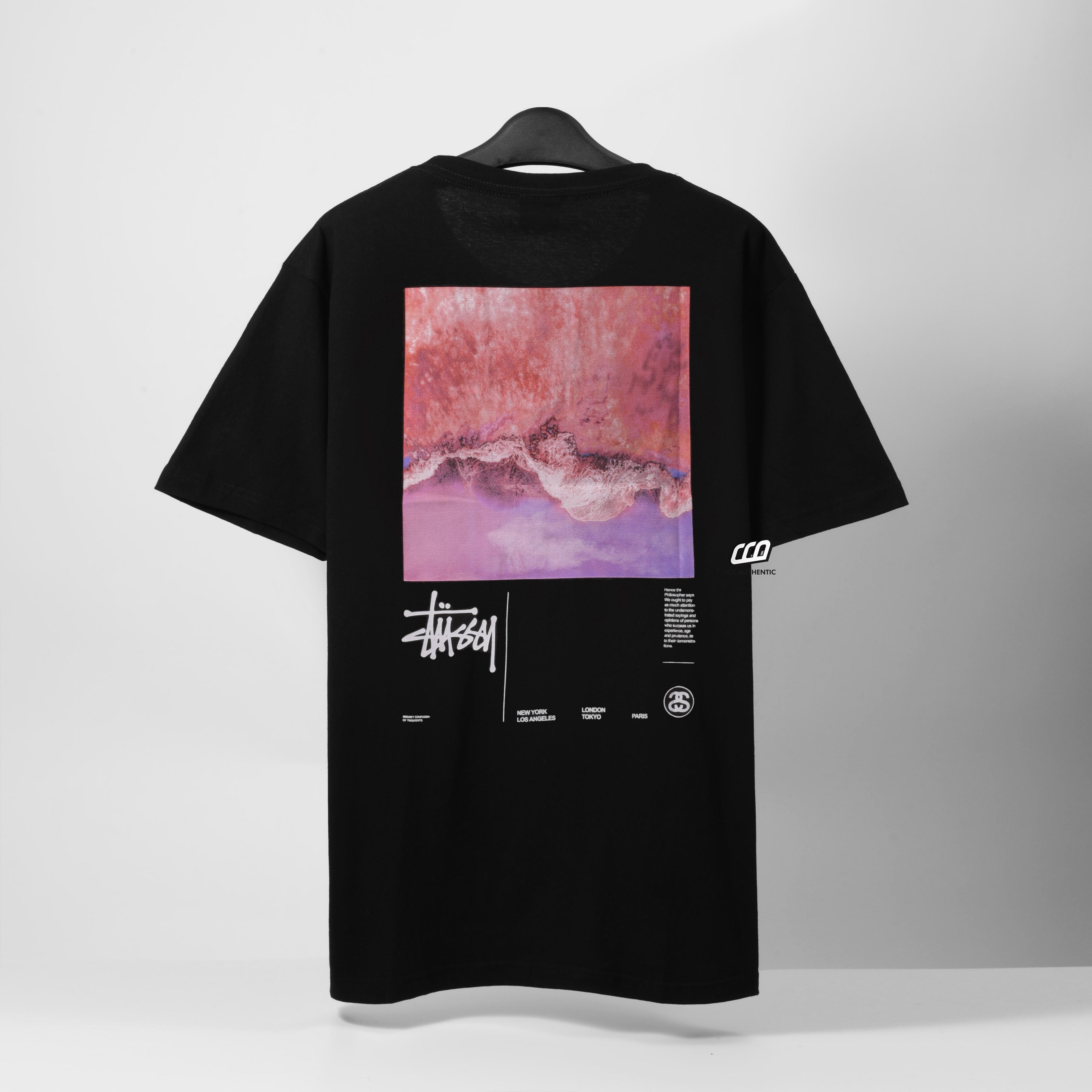 STUSSY OCEAN DREAM T-SHIRT - BLACK