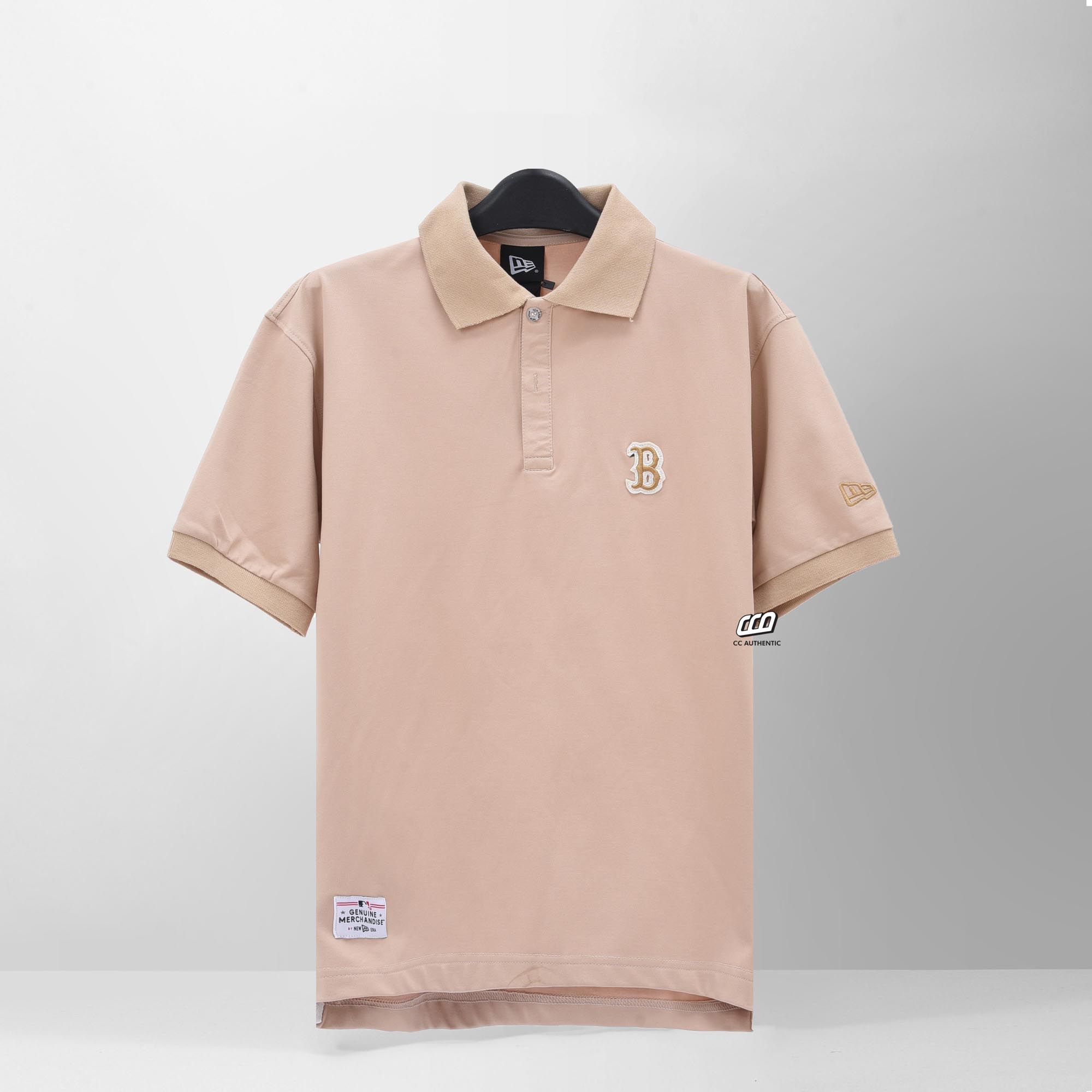 NEW ERA B EMBROI LOGO POLO SHIRT - BEIGE