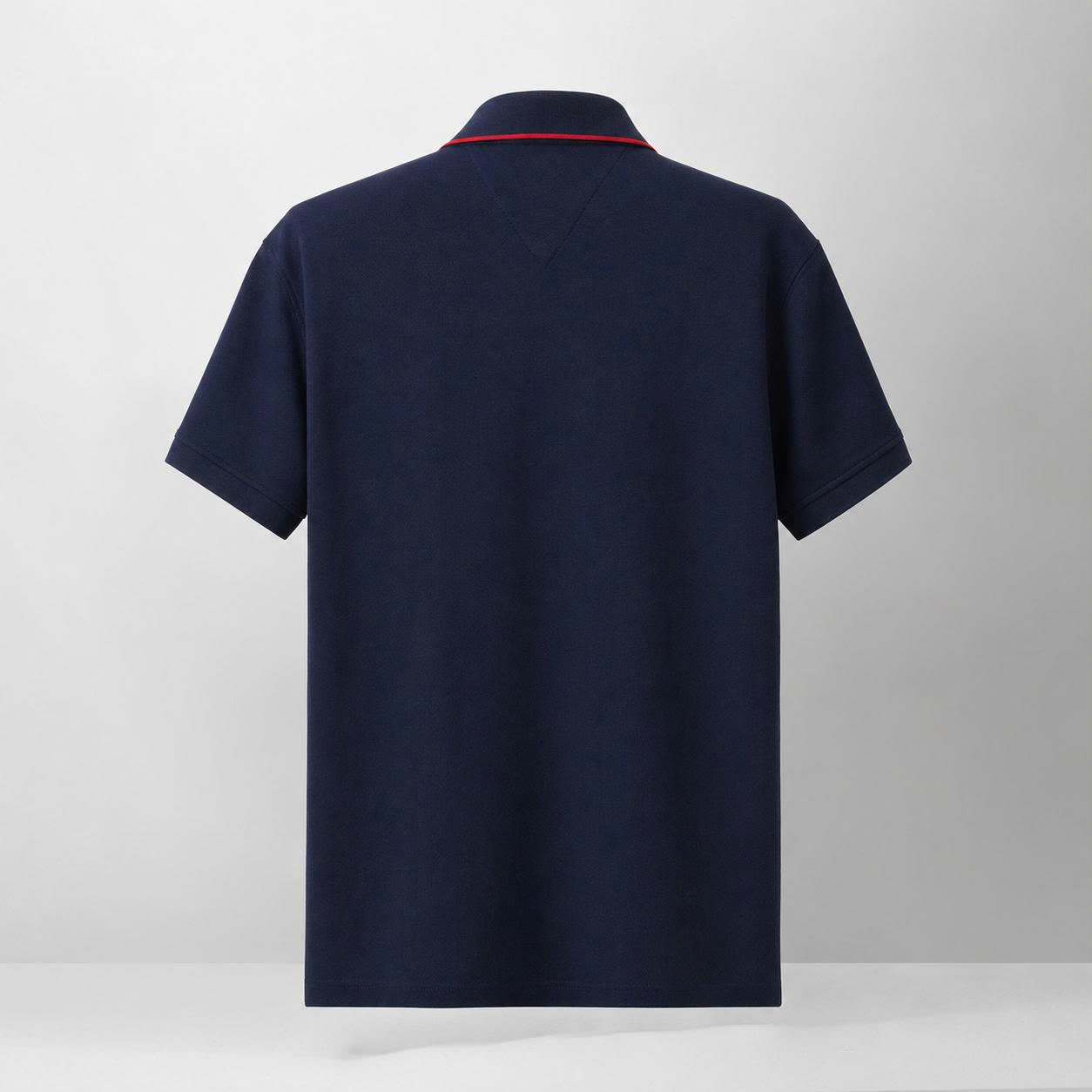 TOMMY HILFIGER FLAG CUFF POLO SHIRT - NAVY
