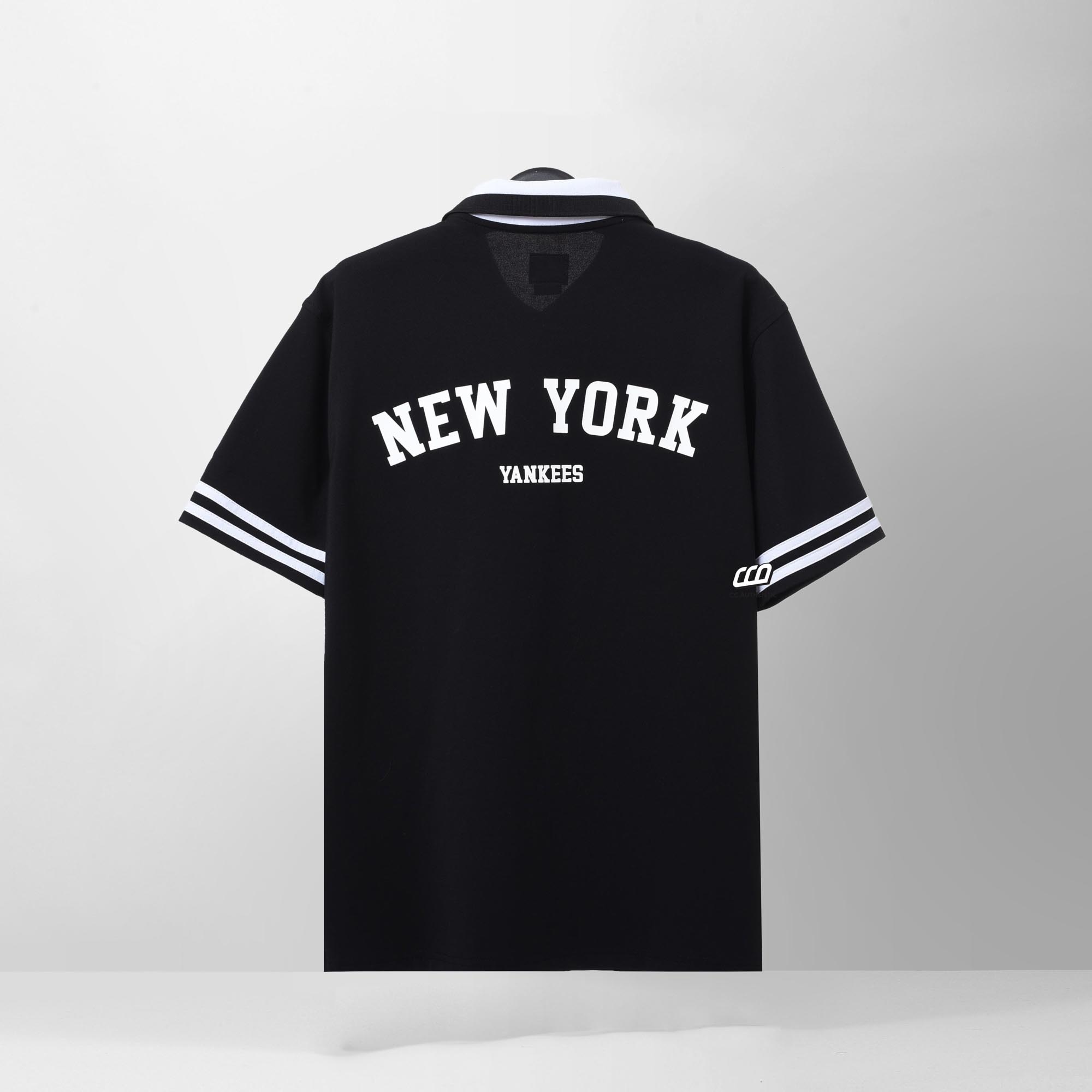 NEW ERA NEW YORK BACK LOGO POLO SHIRT - BLACK