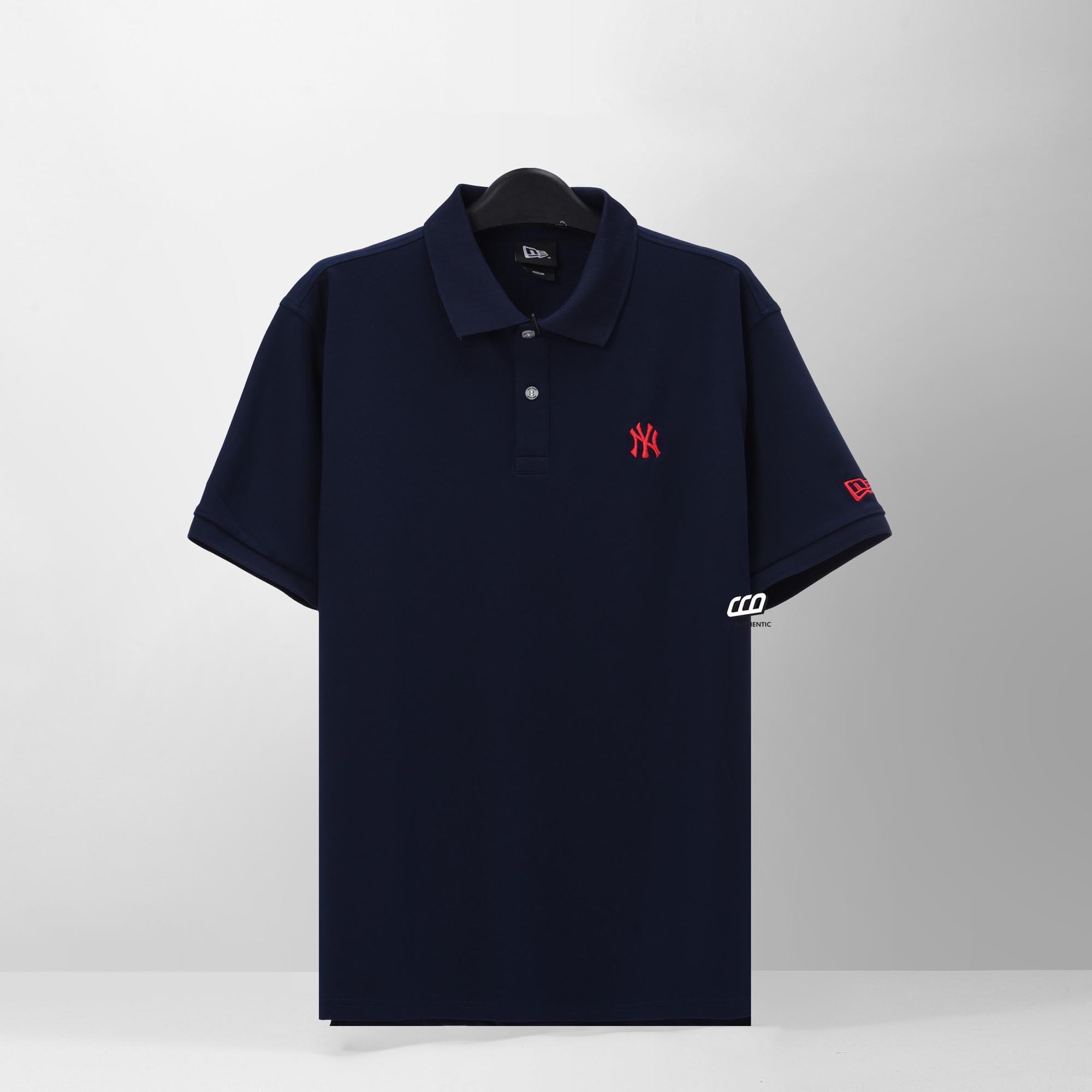 NEW ERA RED NYYK LOGO POLO SHIRT - NAVY