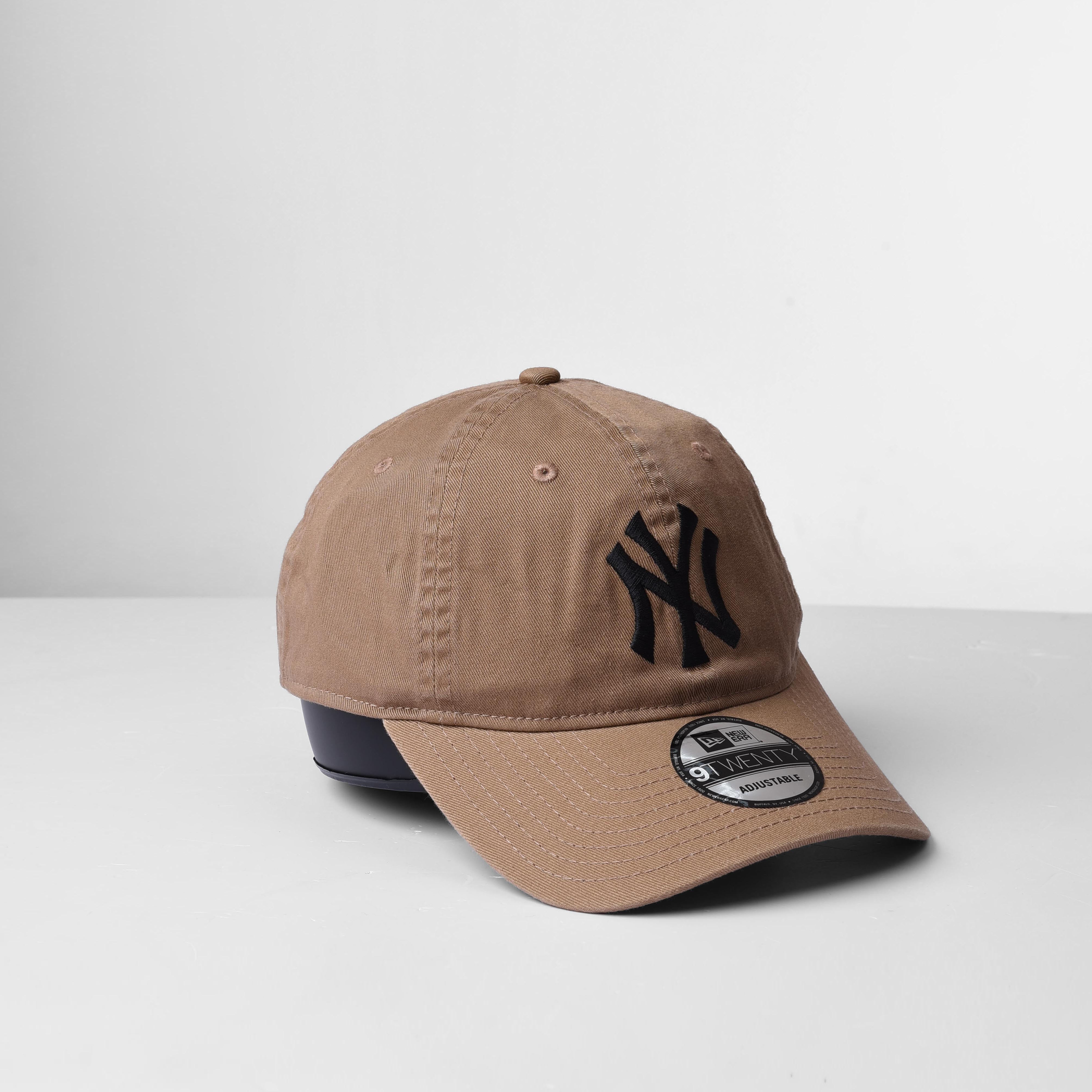NEW ERA NY BLACK LOGO CAP - BEIGE